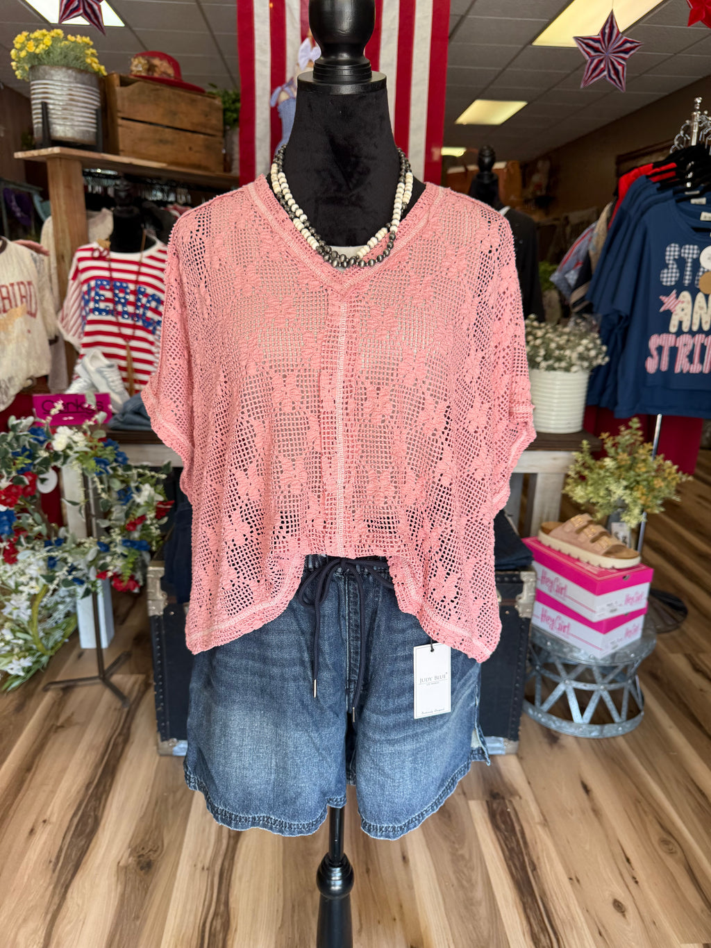 Rosy Petal Lace Top