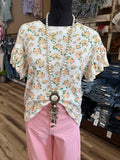 Peach Blossom Flutter Top