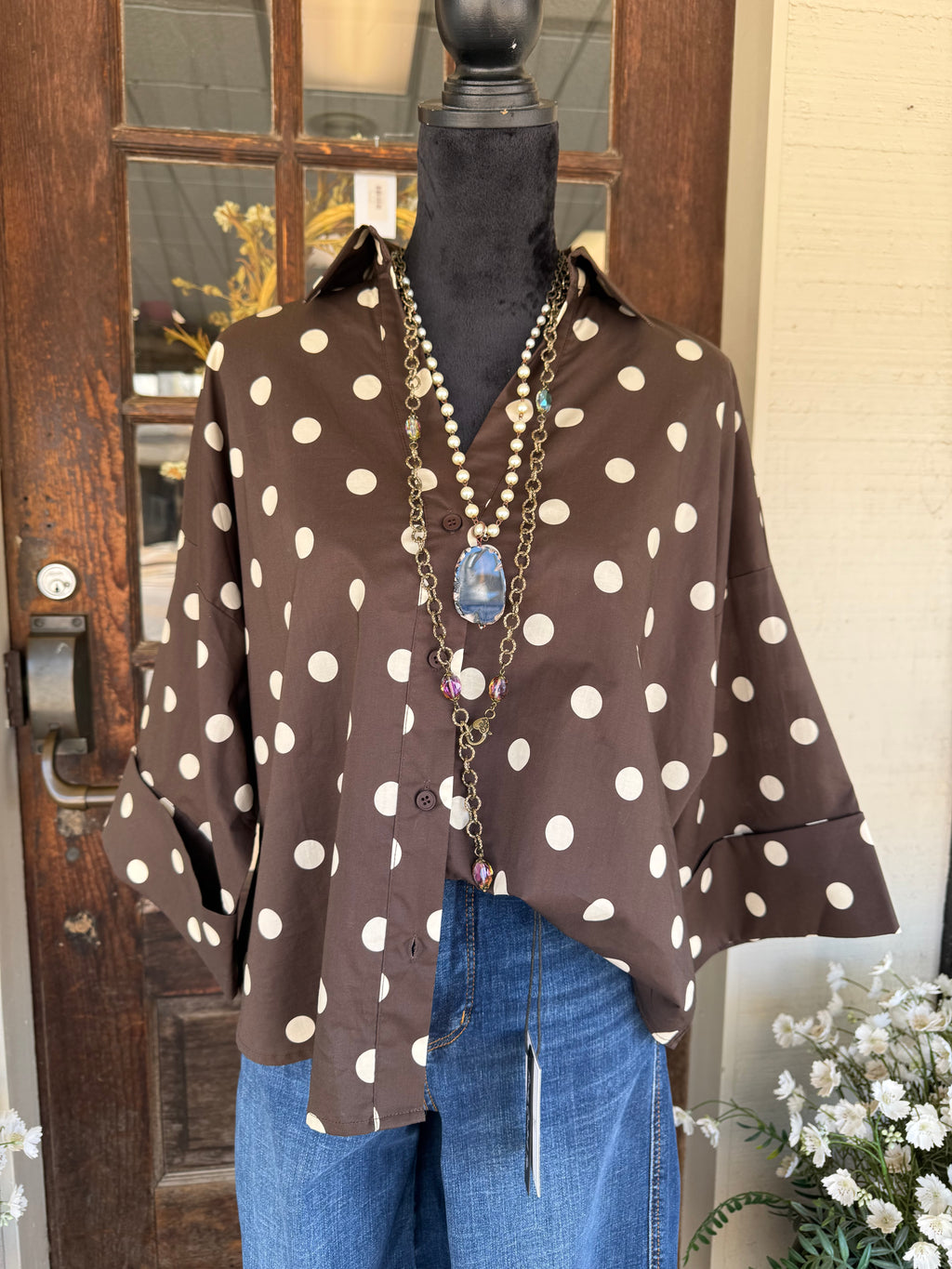 Espresso Dot Blouse