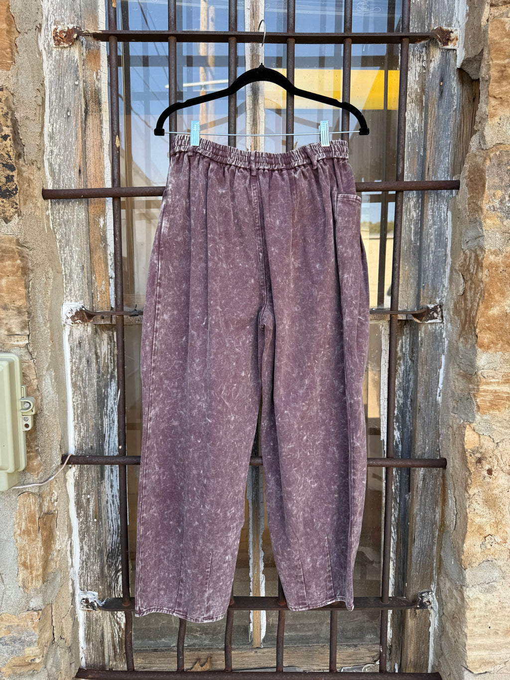 Plum Dust Barrel Pants