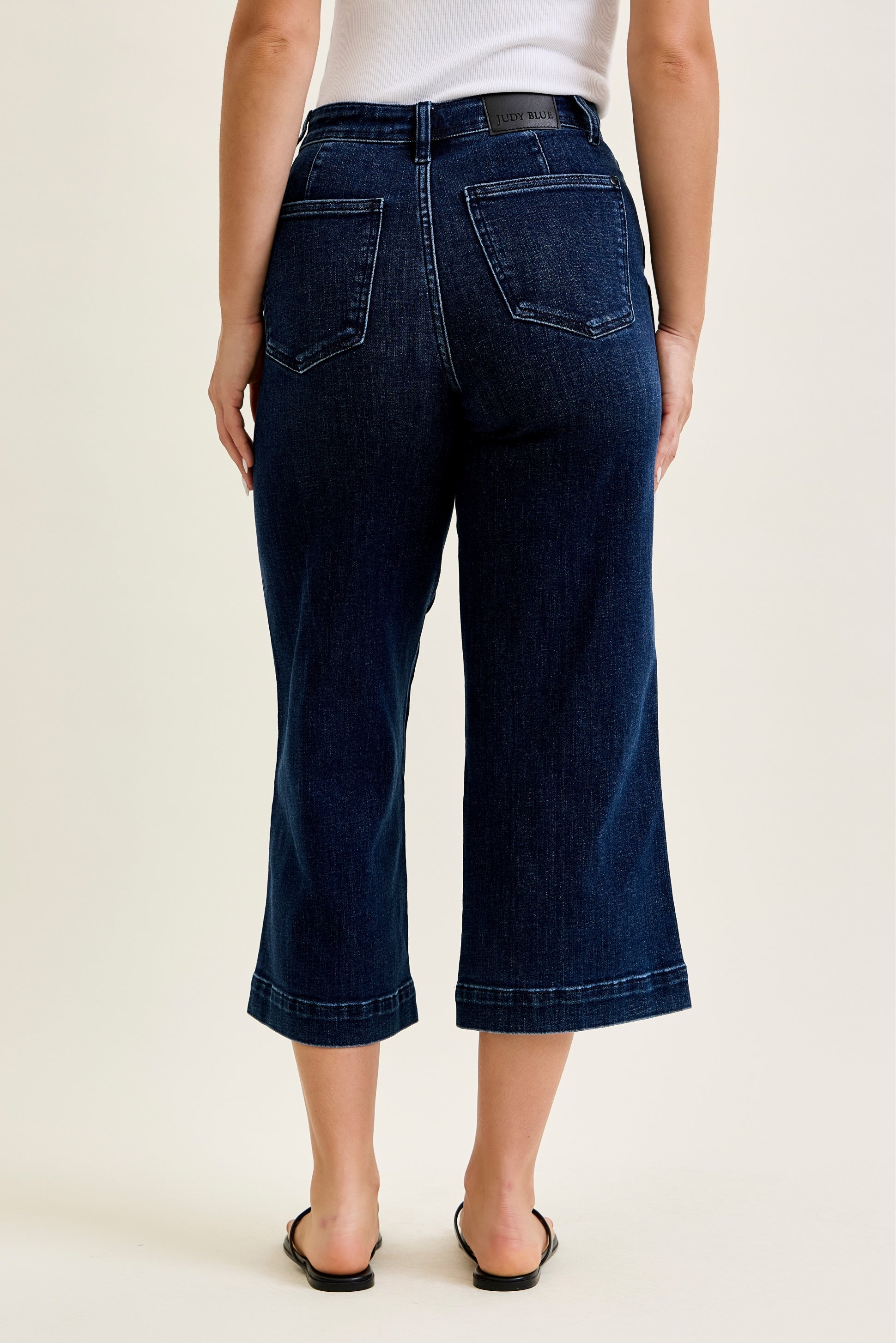 Judy Blue Jet Set Wide Leg Cropped Jean