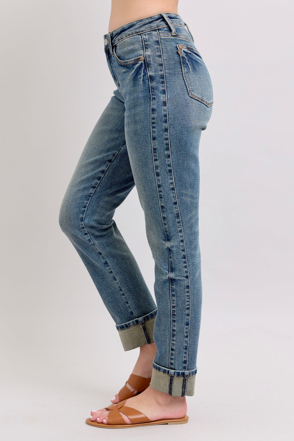 JB Vintage Wash Double Roll Cuff Boyfriend 88946