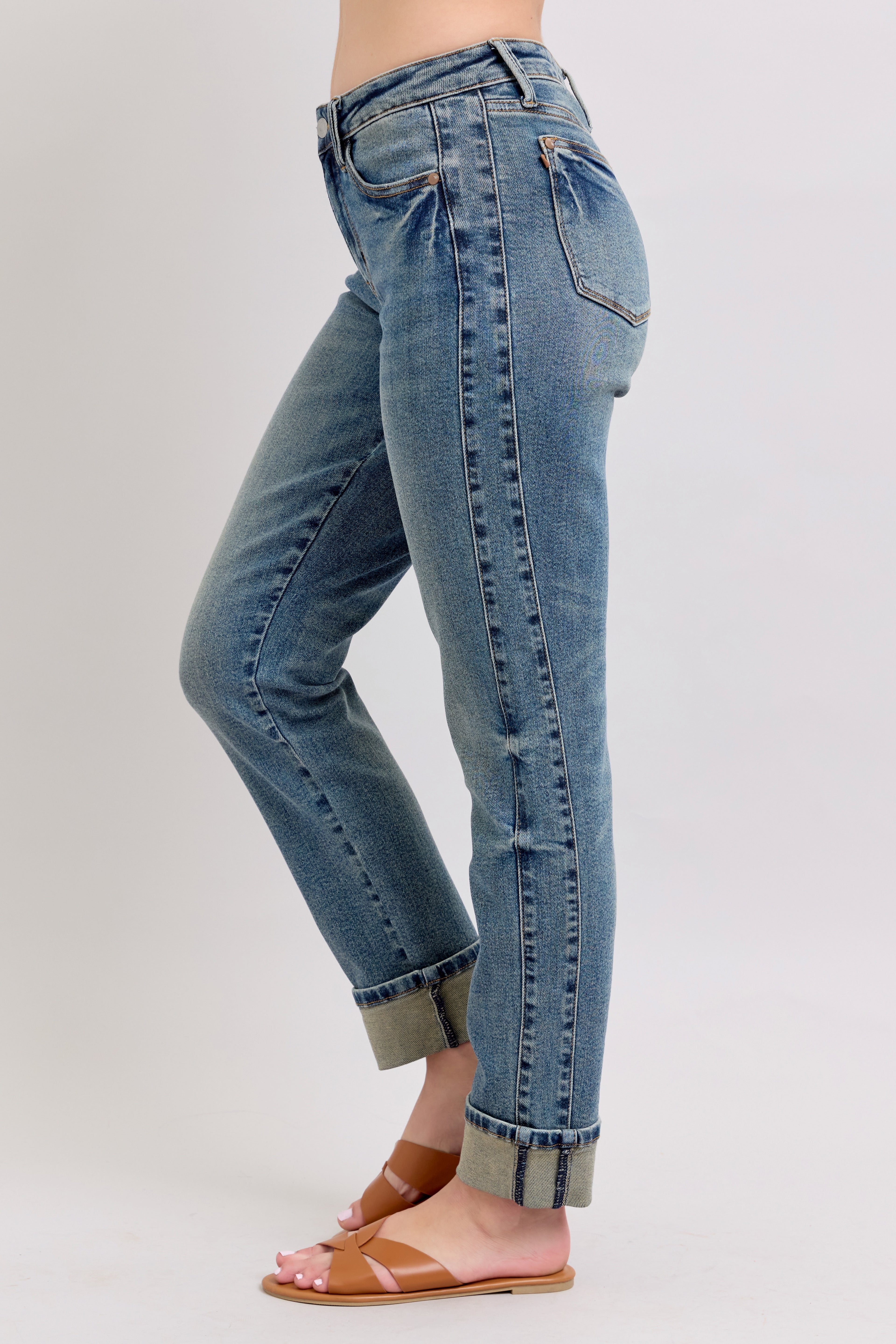 JB Vintage Wash Double Roll Cuff Boyfriend 88946