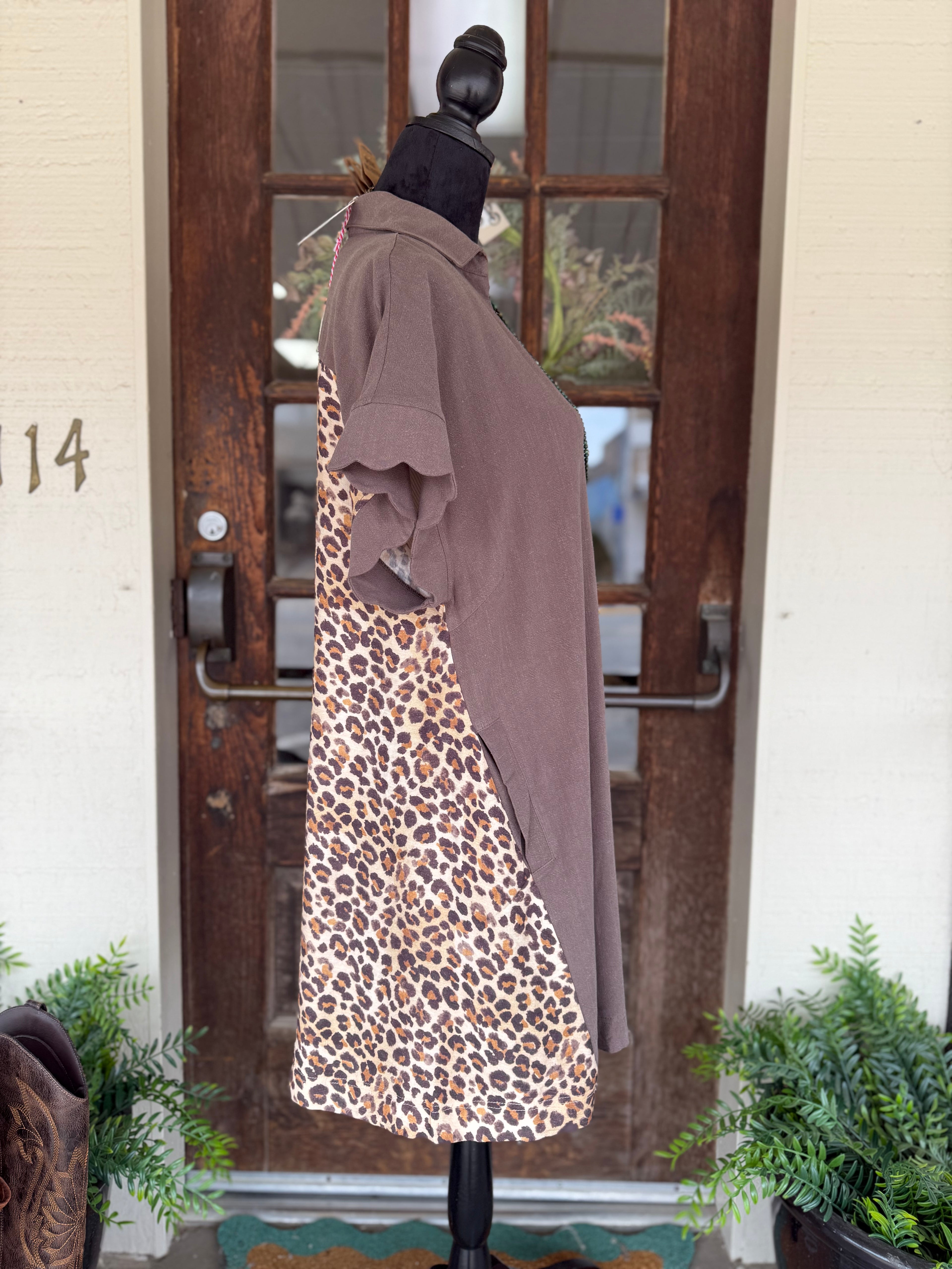 Mocha Mischief Leopard Dress