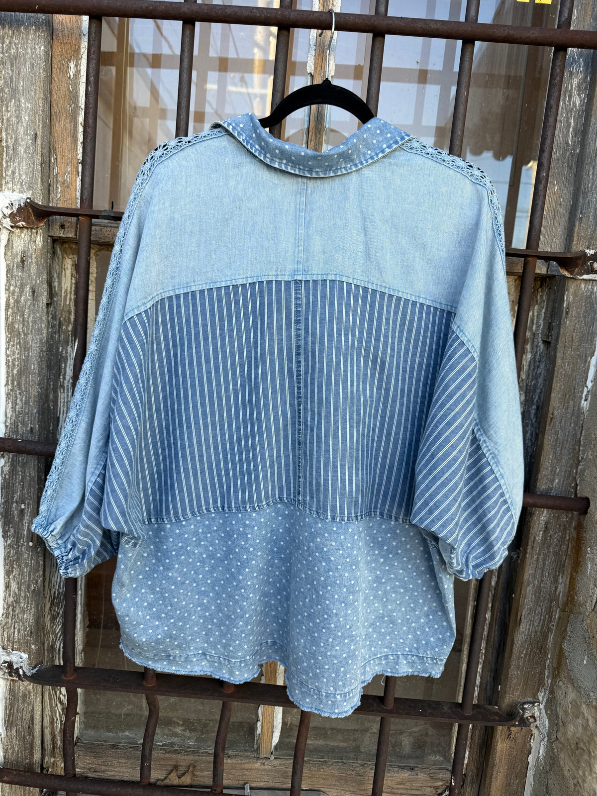 Patchwork Personality Denim Shirt