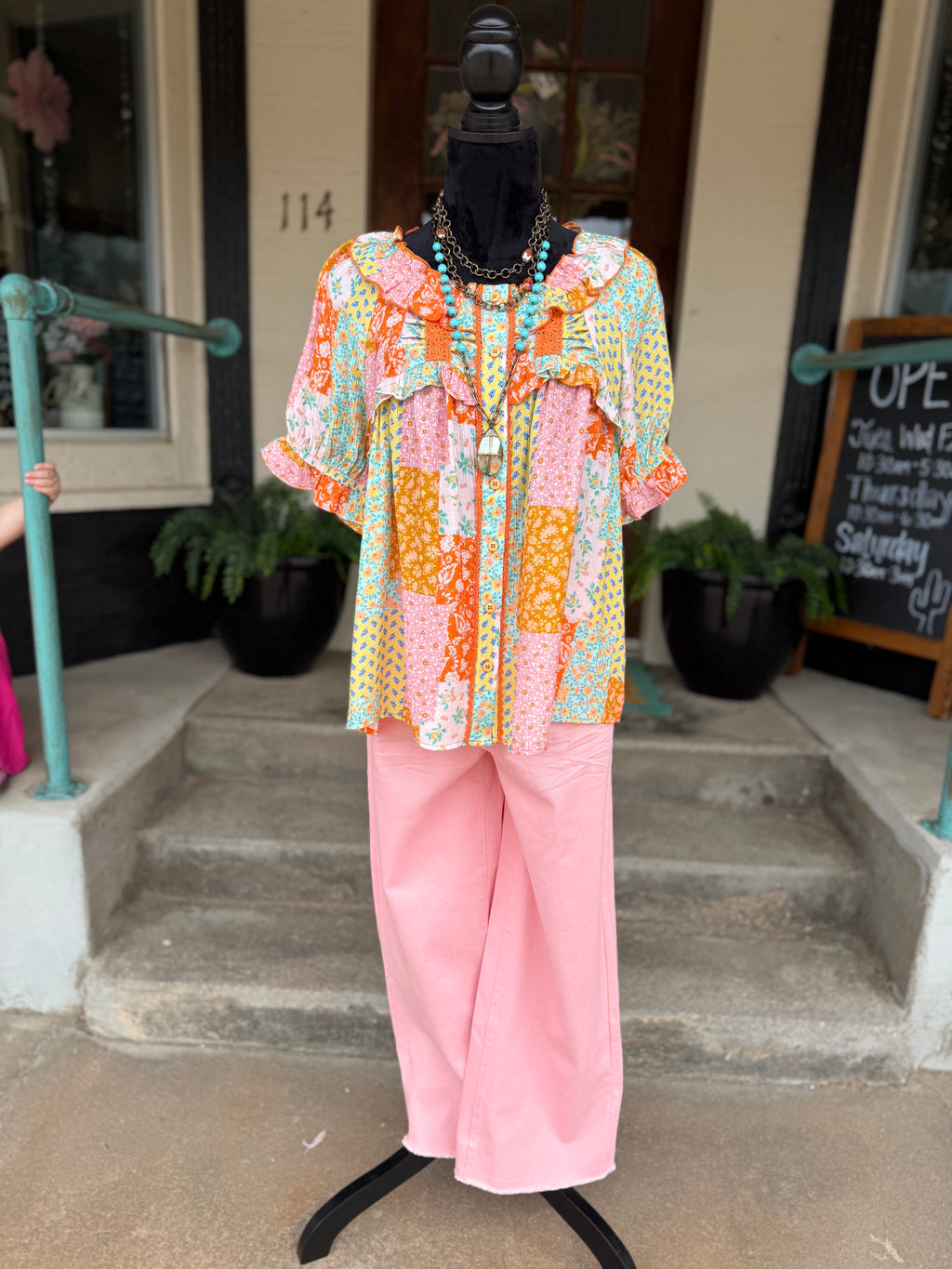 Sweet Peony Button Pants