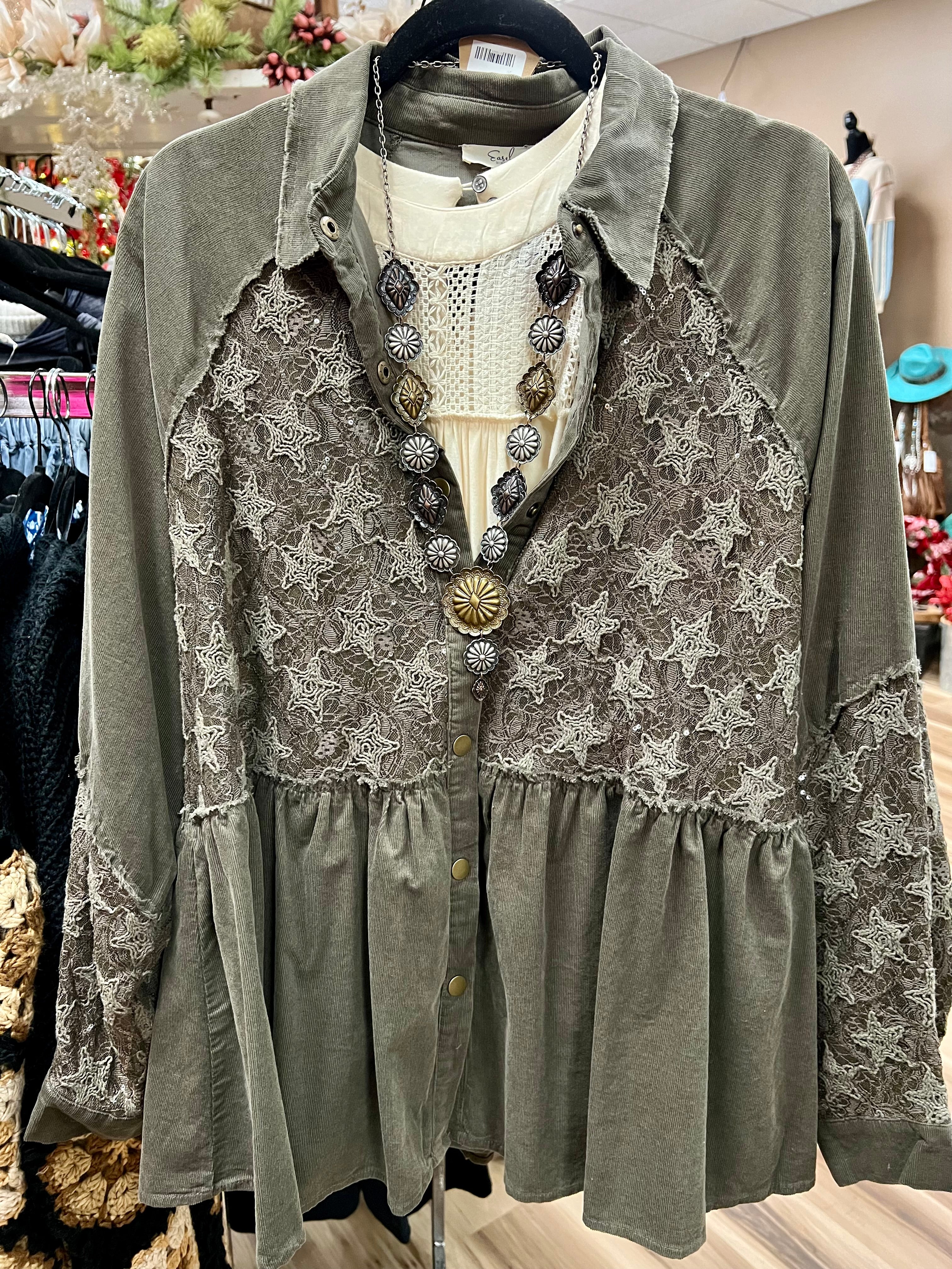 Ash Star Spankle Baby Doll Button Top