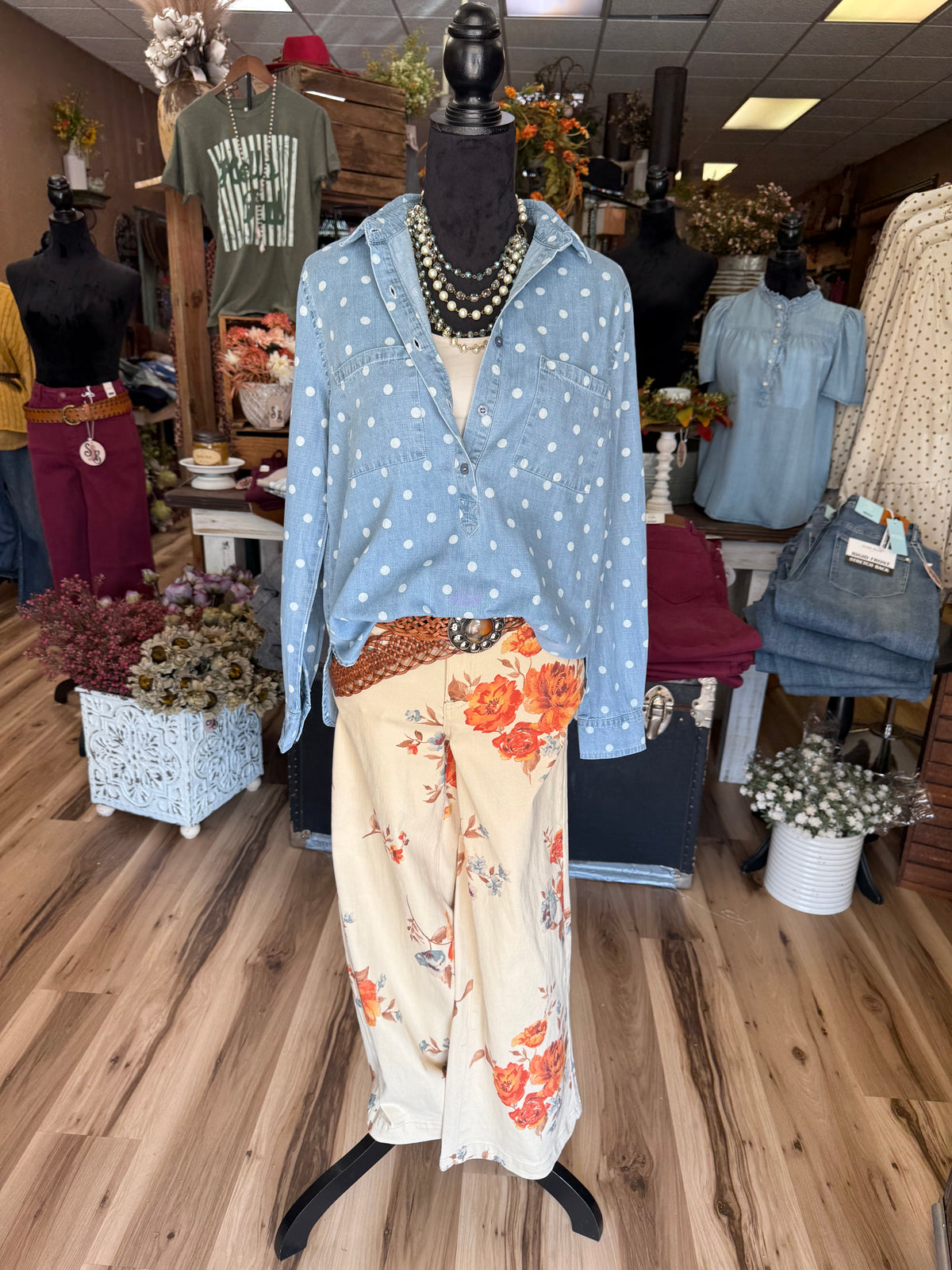 Dot About Denim Top