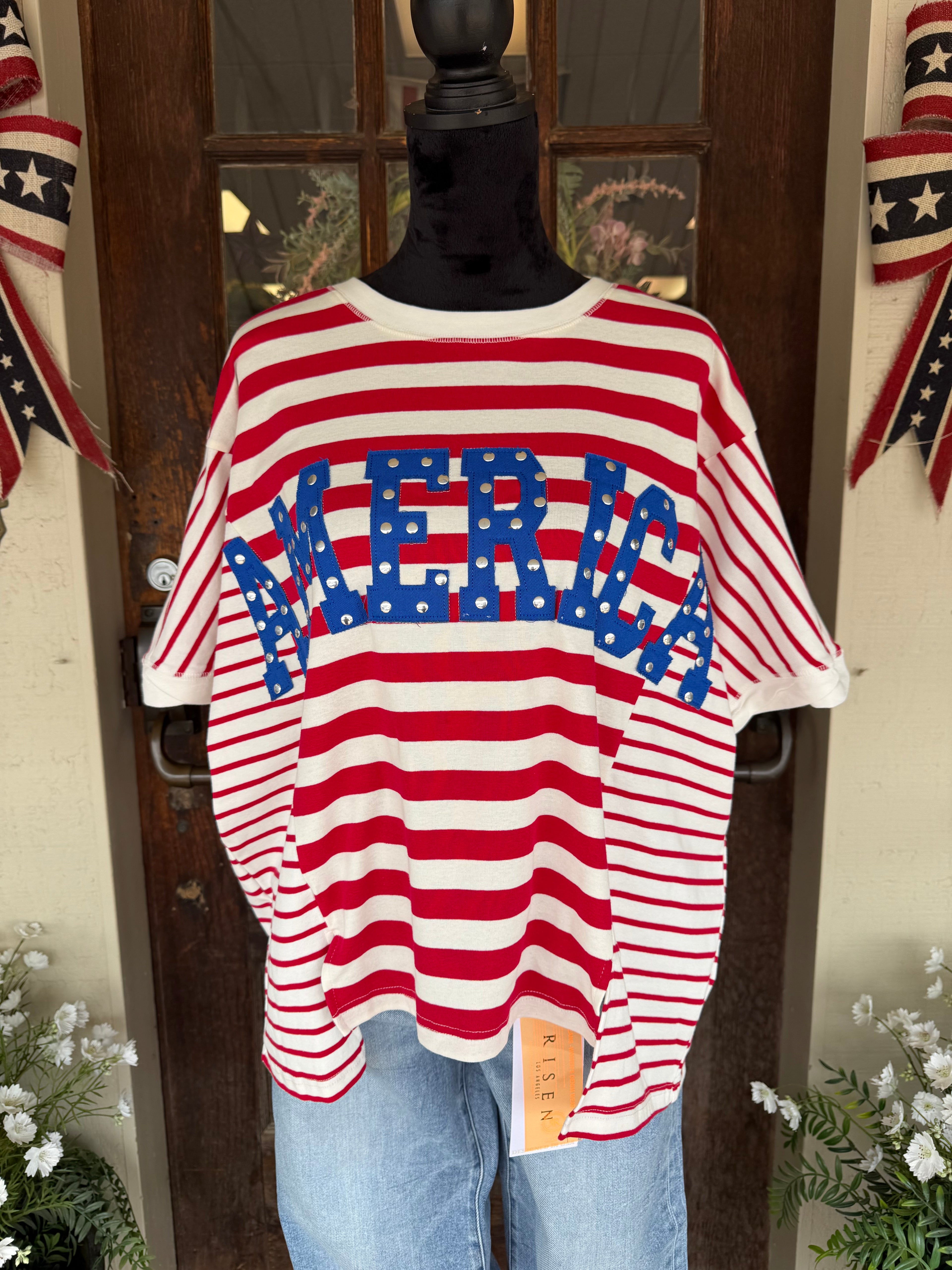 Red Stripe Freedom Top