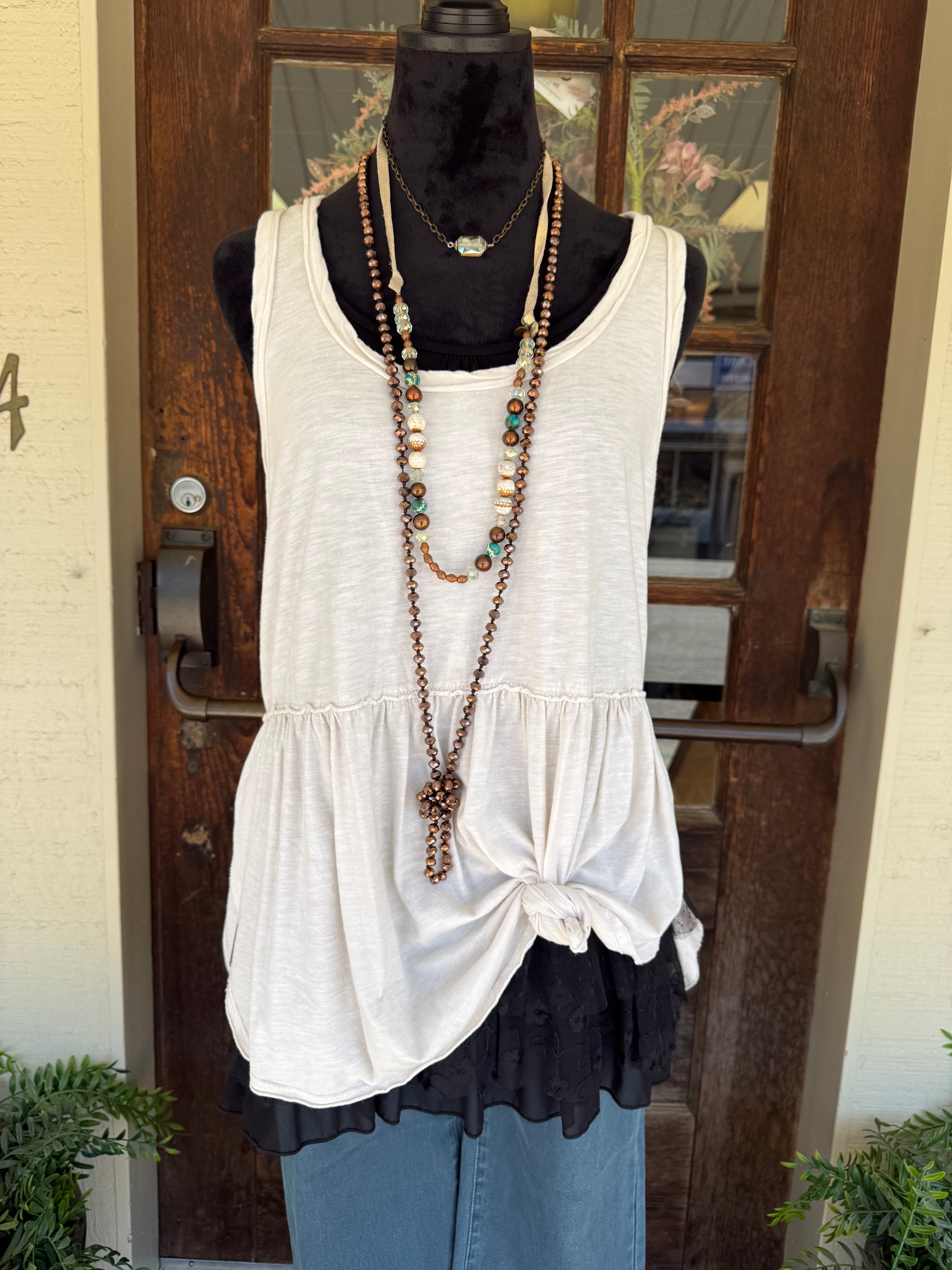 Heatwave Babydoll Tank - Natural