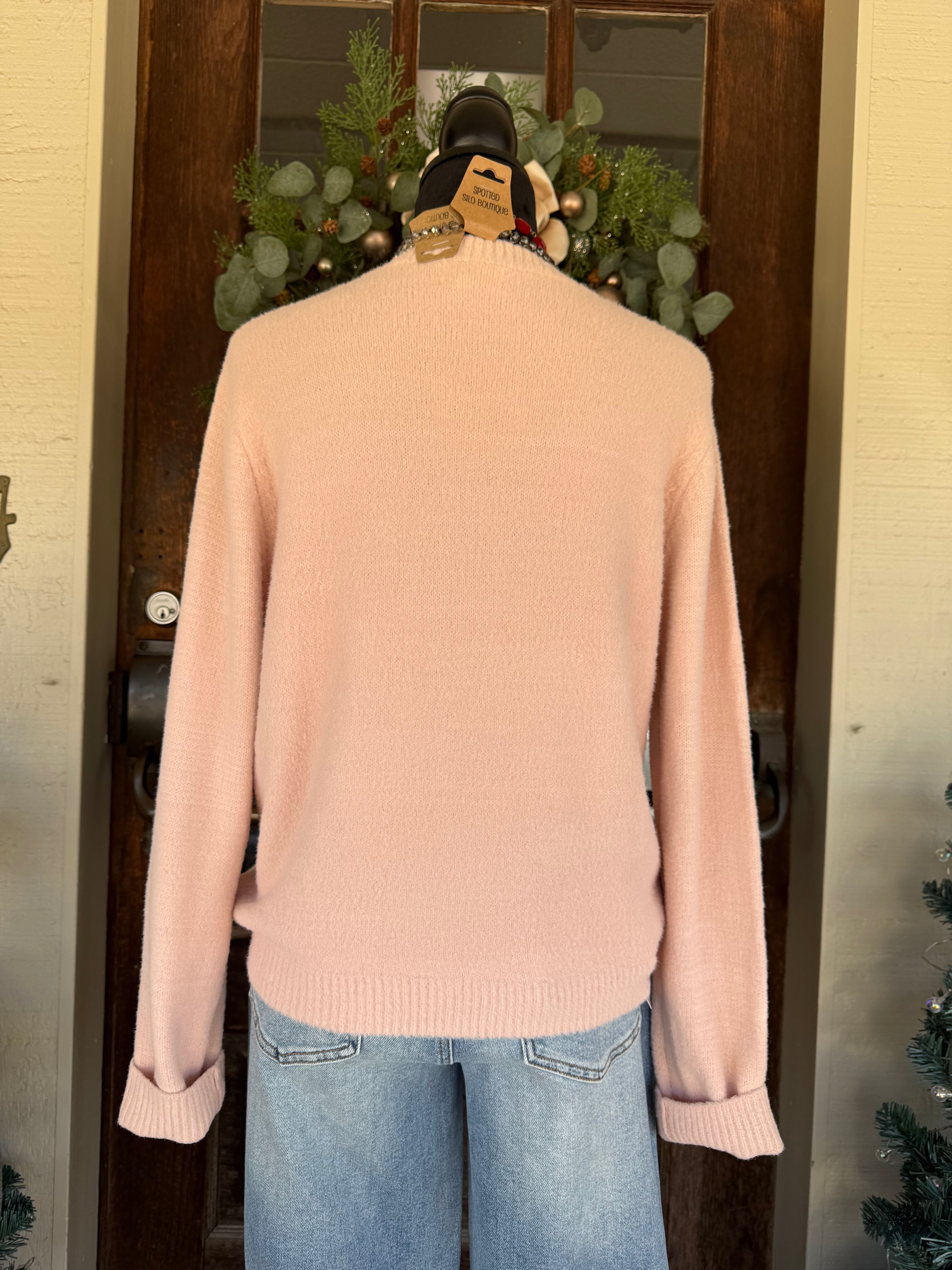 Pink Peppermint Tree Sweater
