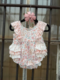 Sweet as Coral Ruffle Romper