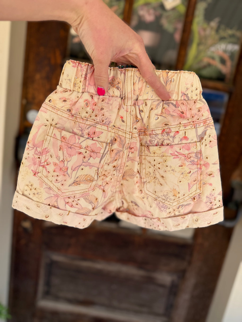 Little Bloom Eyelet Denim Shorts