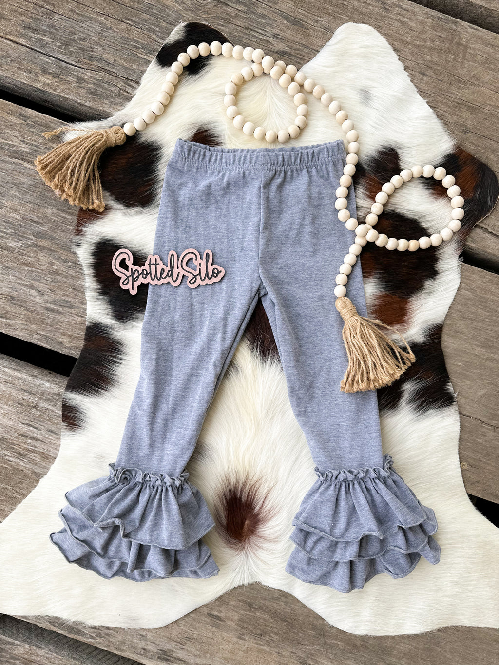 Grey Ruffle Pant