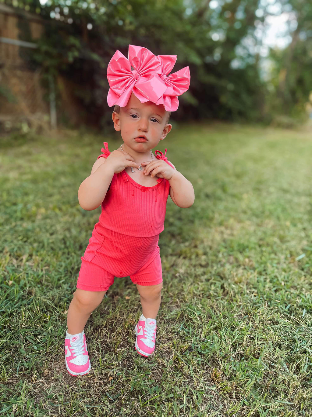 Pink Ribbed Romper