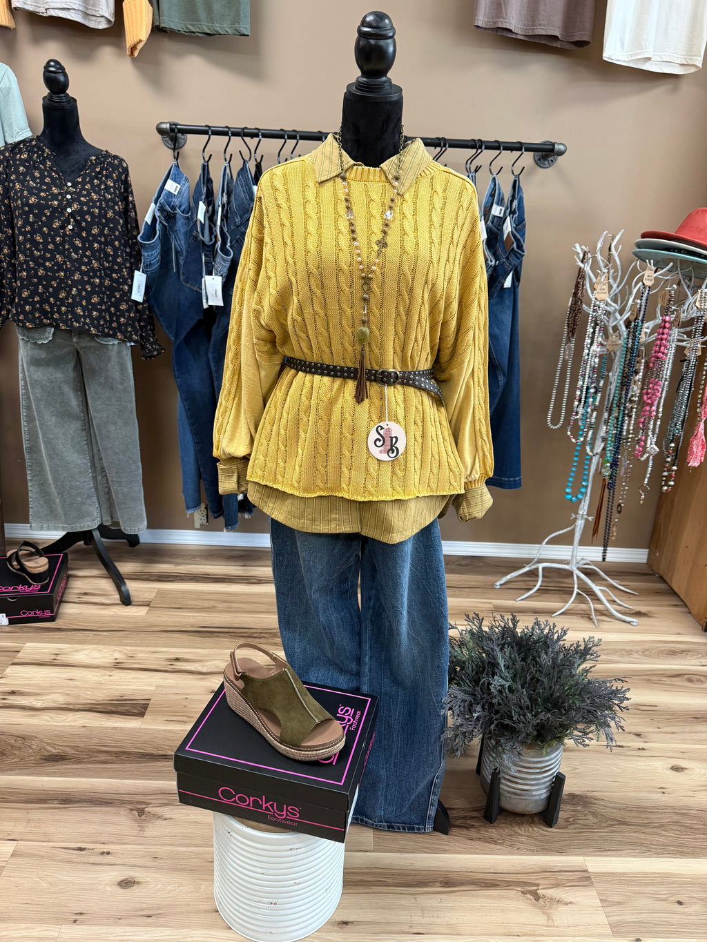 Golden Harvest Cable Knit Sweater