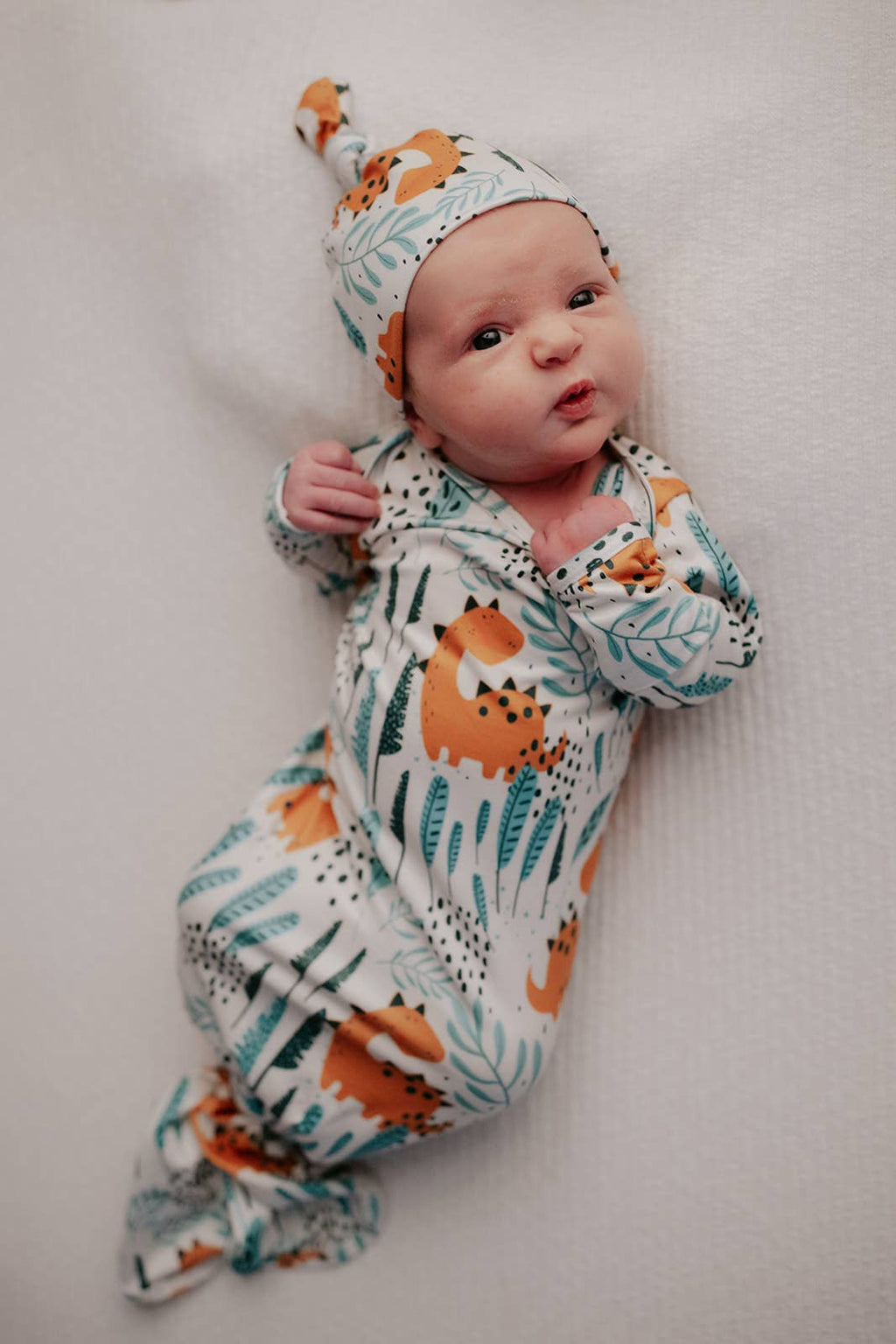 Tiny Roars Newborn Gown & Hat
