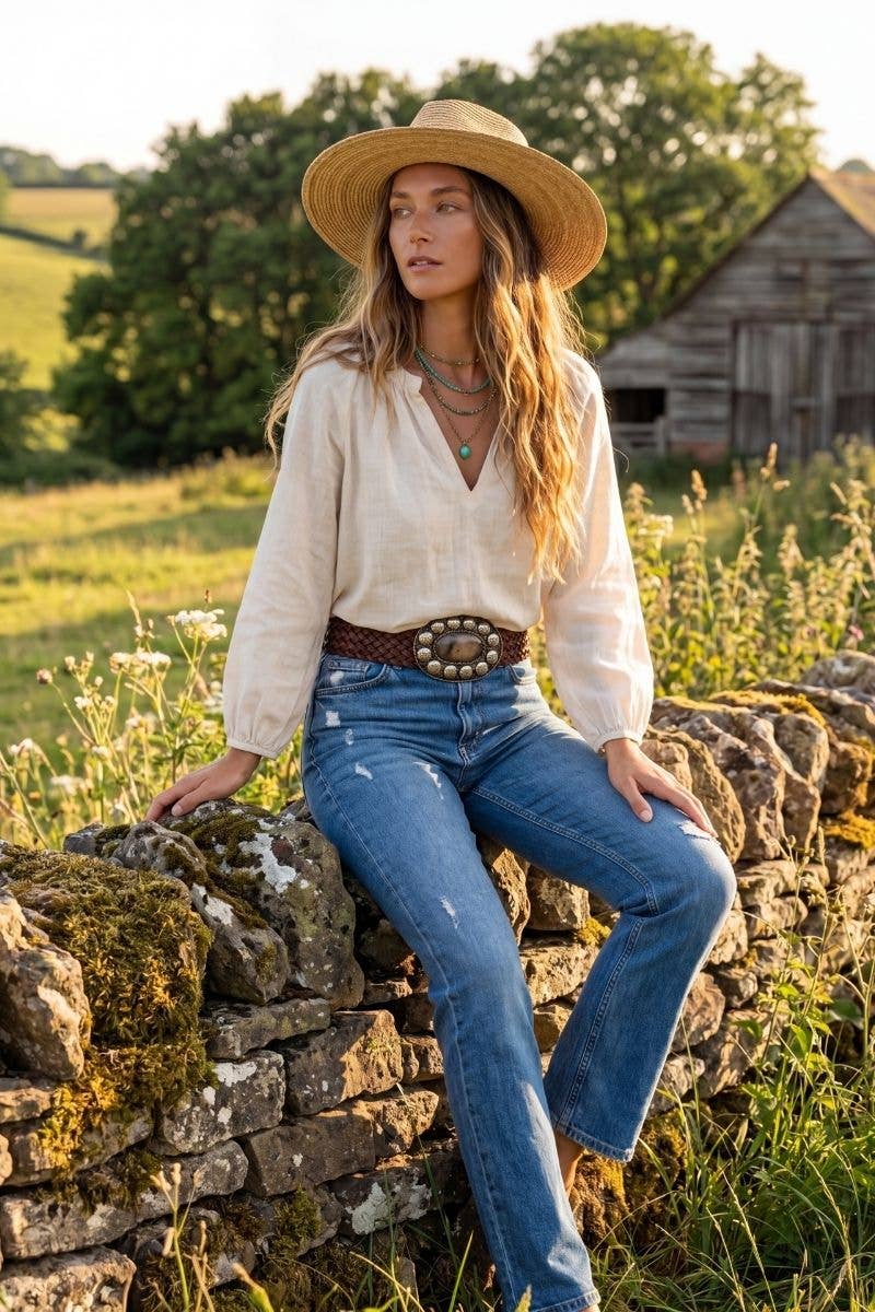WIDE EXTENDED BROWN LEATHER BELT MARTE