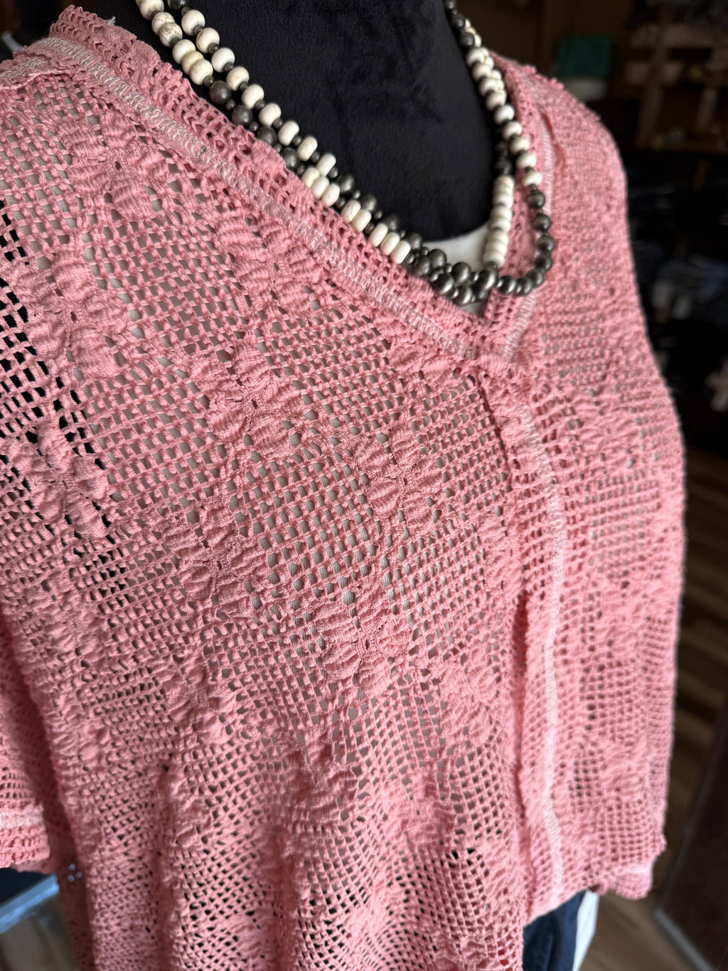 Rosy Petal Lace Top