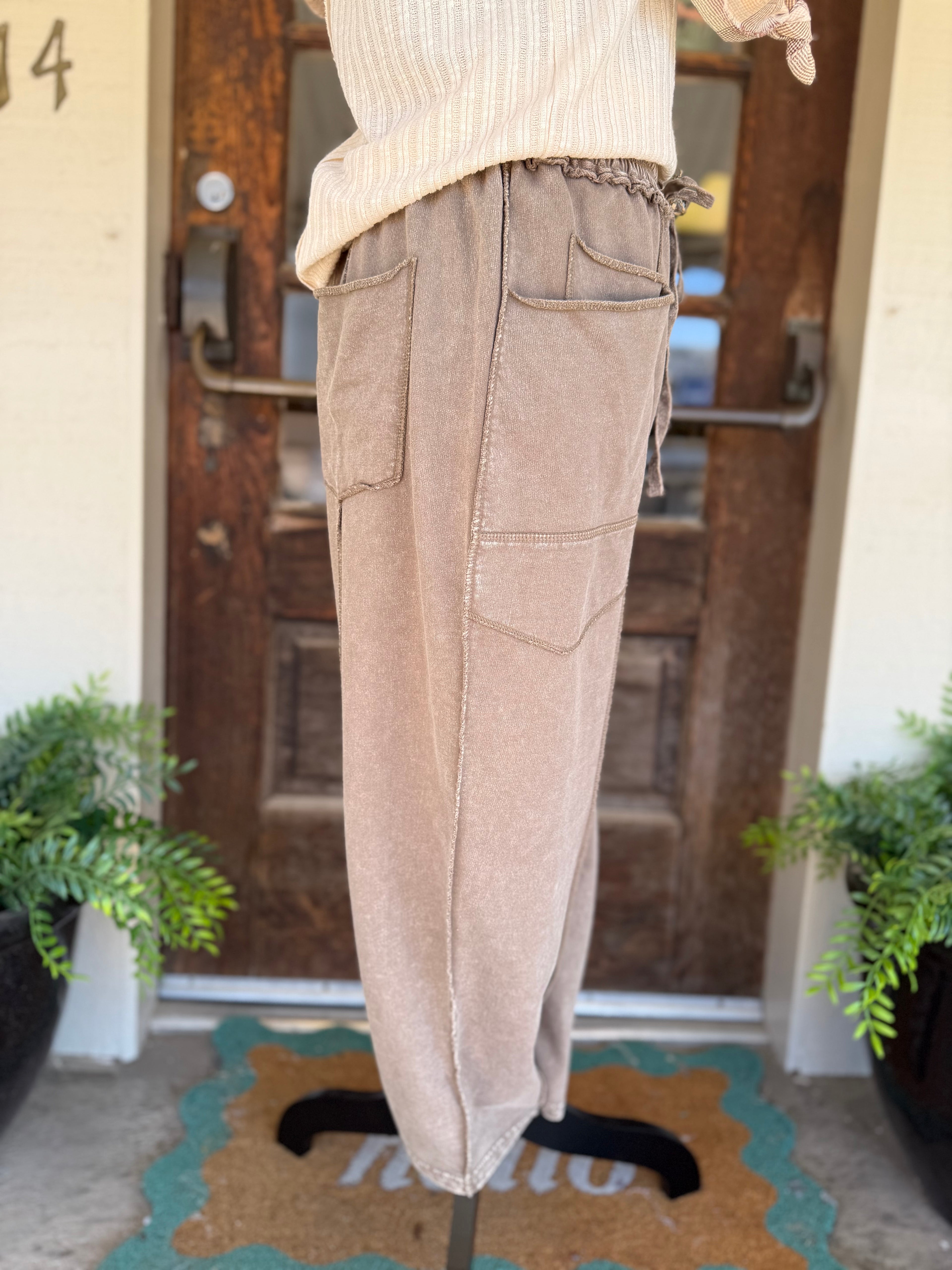 Mocha Mood Barrel Pants