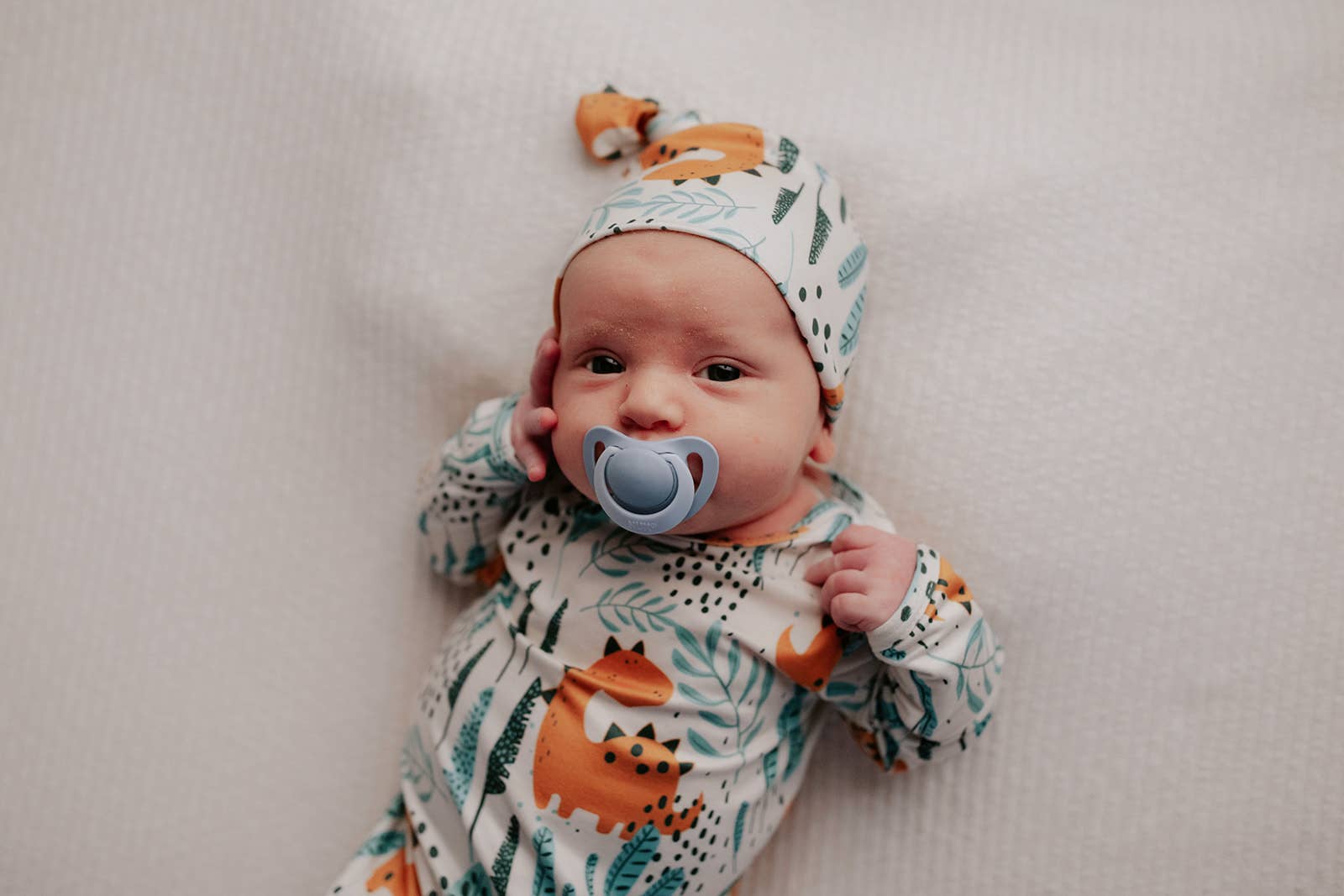 Tiny Roars Newborn Gown & Hat