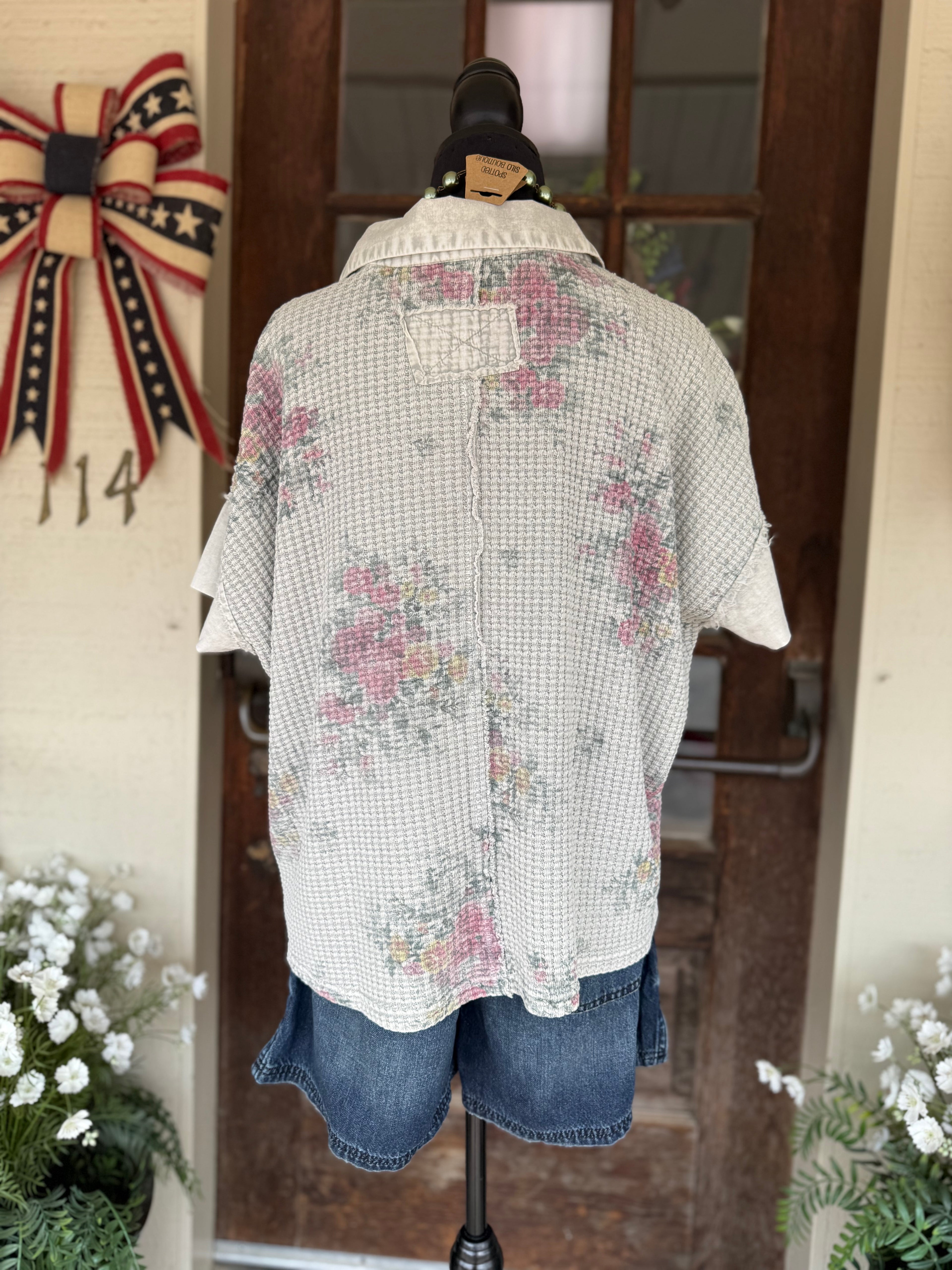 Ash Petal Waffle Top