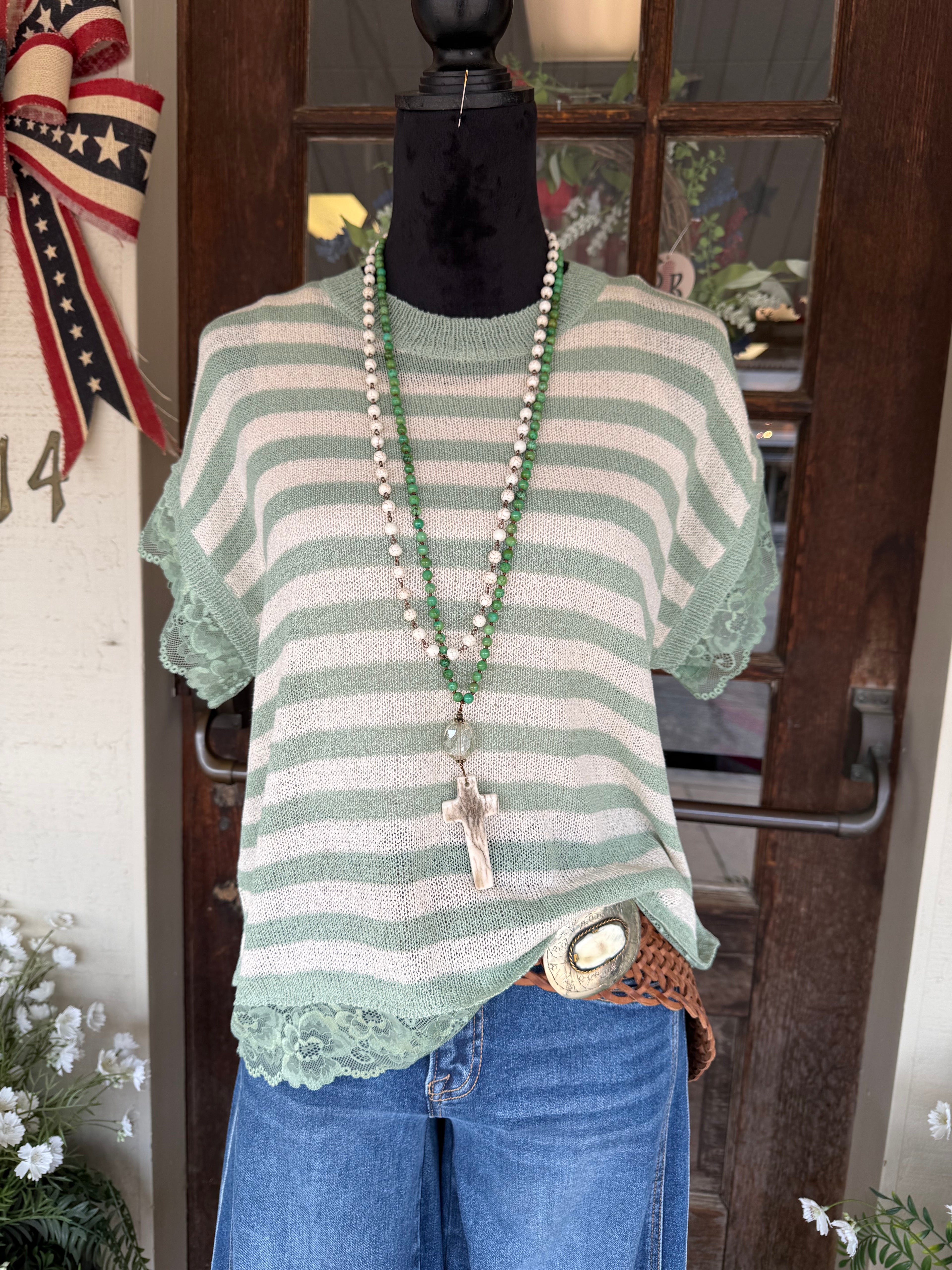 Olive Ease Knit Top
