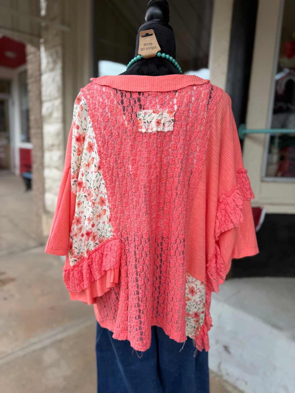 Coral Bloom Patchwork Top