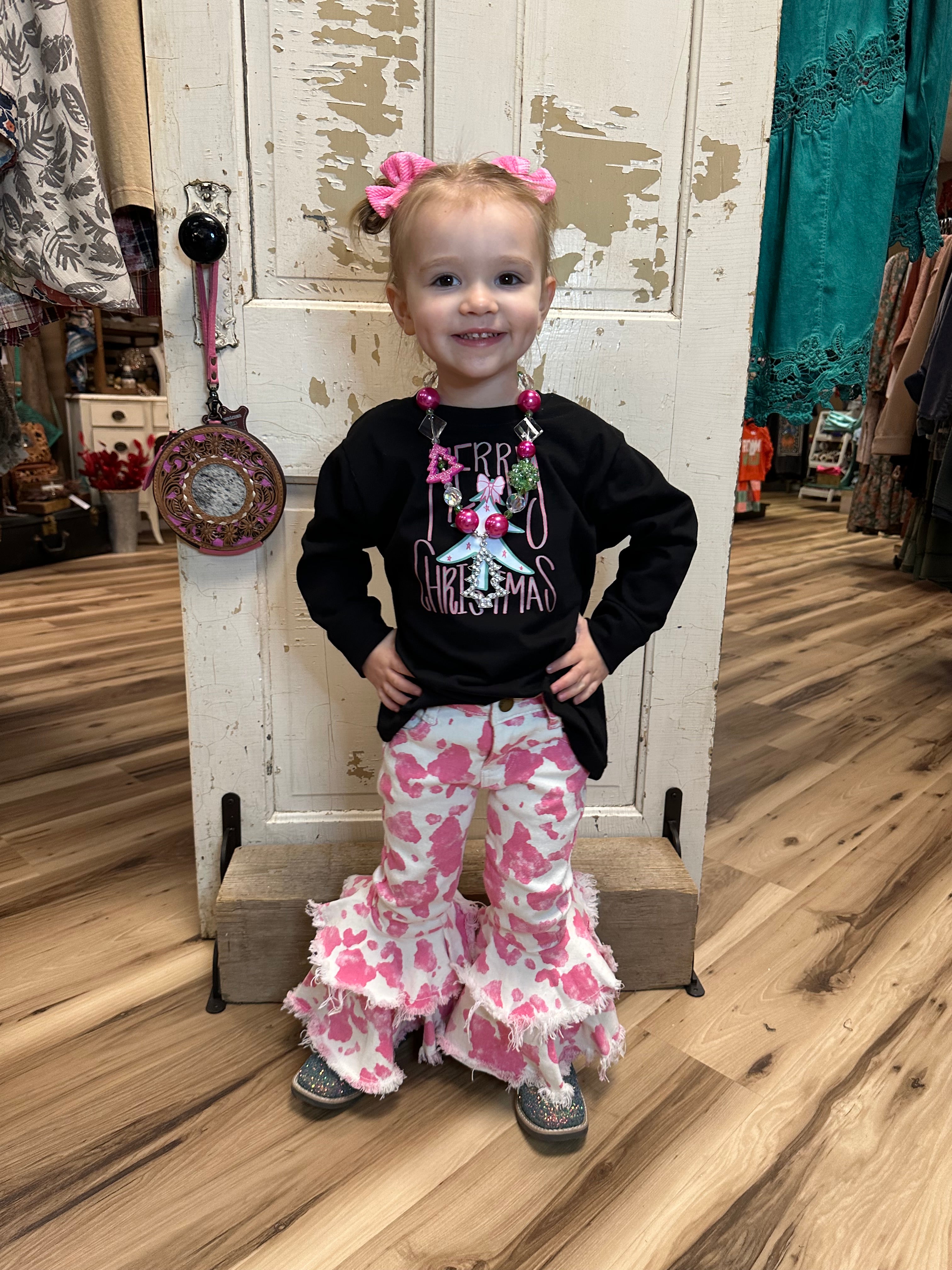 Strawberry Cow Double Ruffle Bells