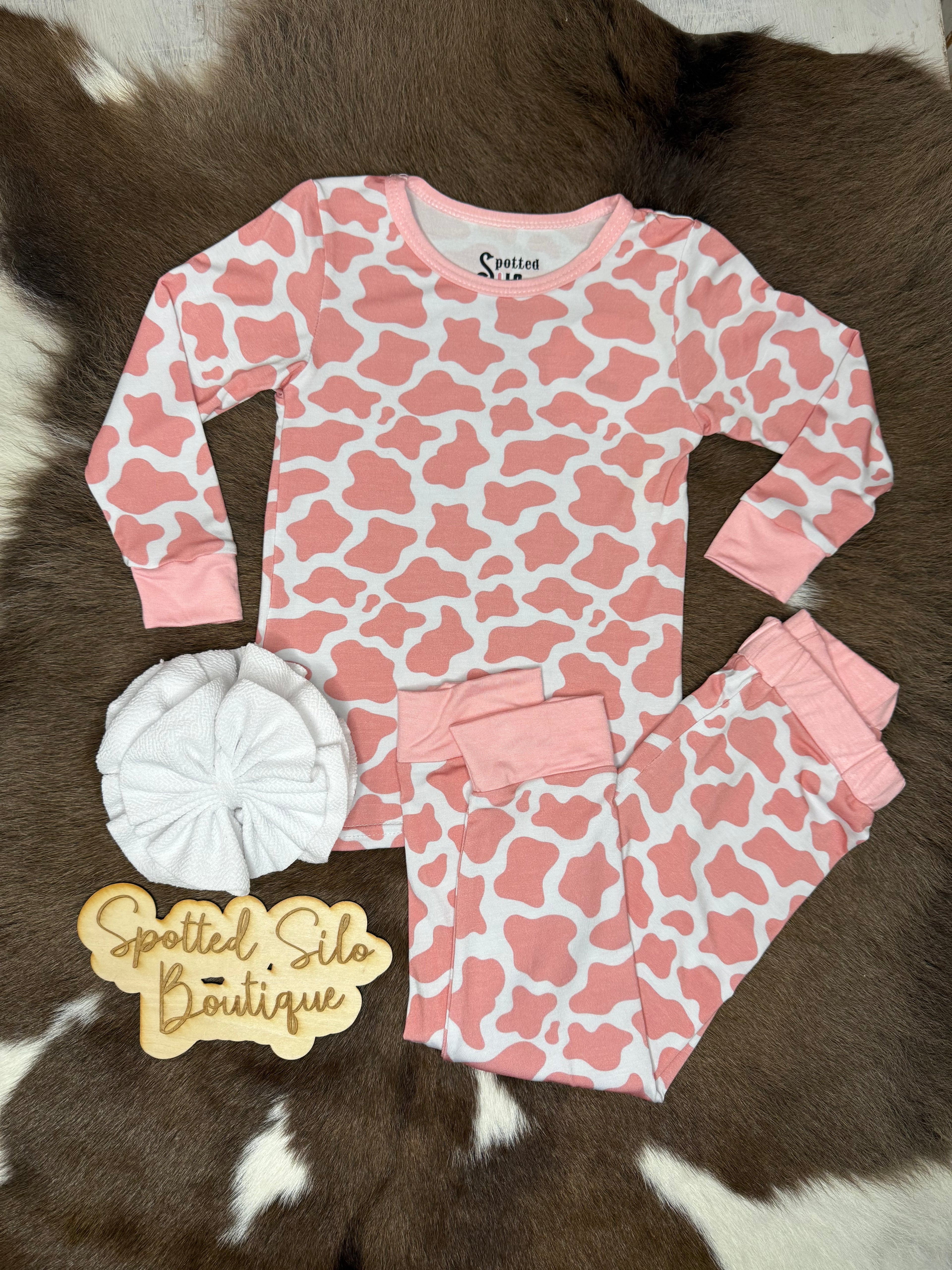 Strawberry Cow-print Bamboo PJ