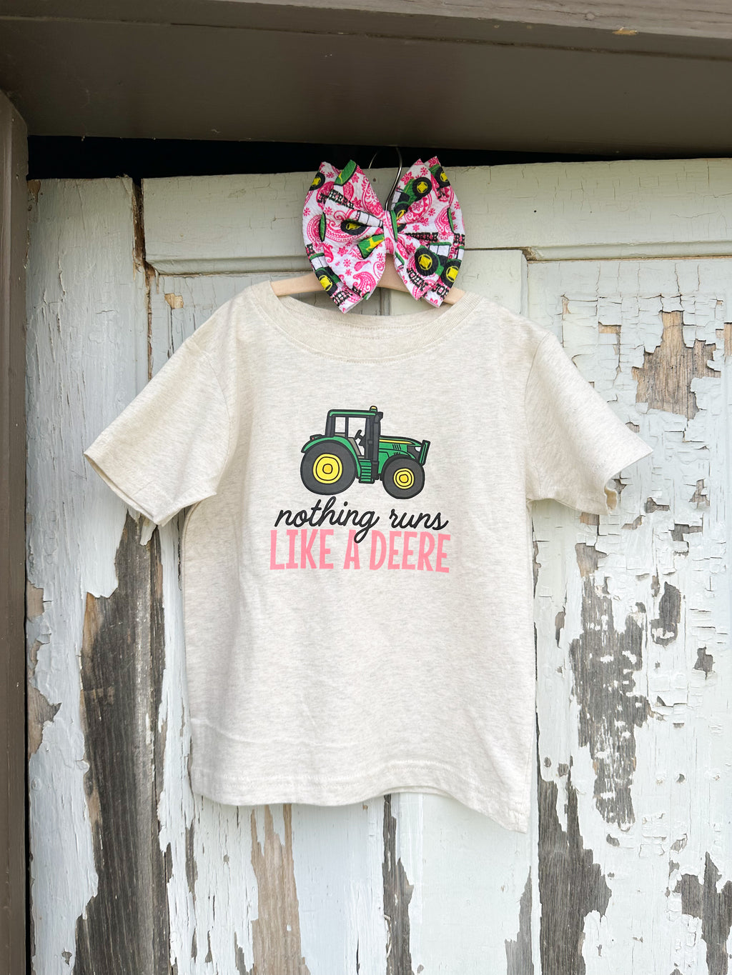 Kids Pink Nothing Runs Like A Deere T-Shirt