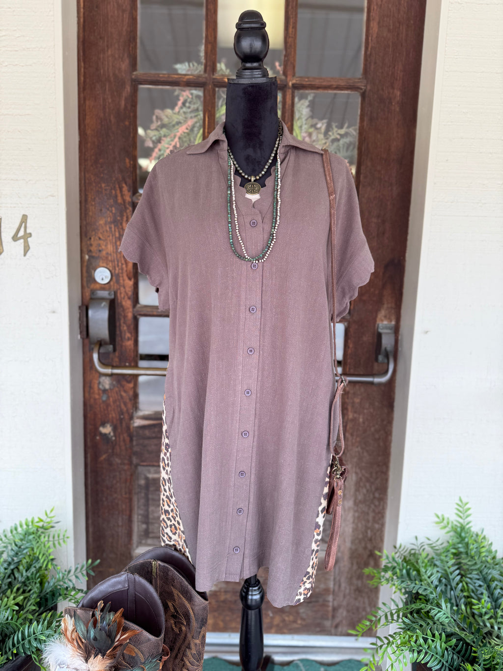 Mocha Mischief Leopard Dress