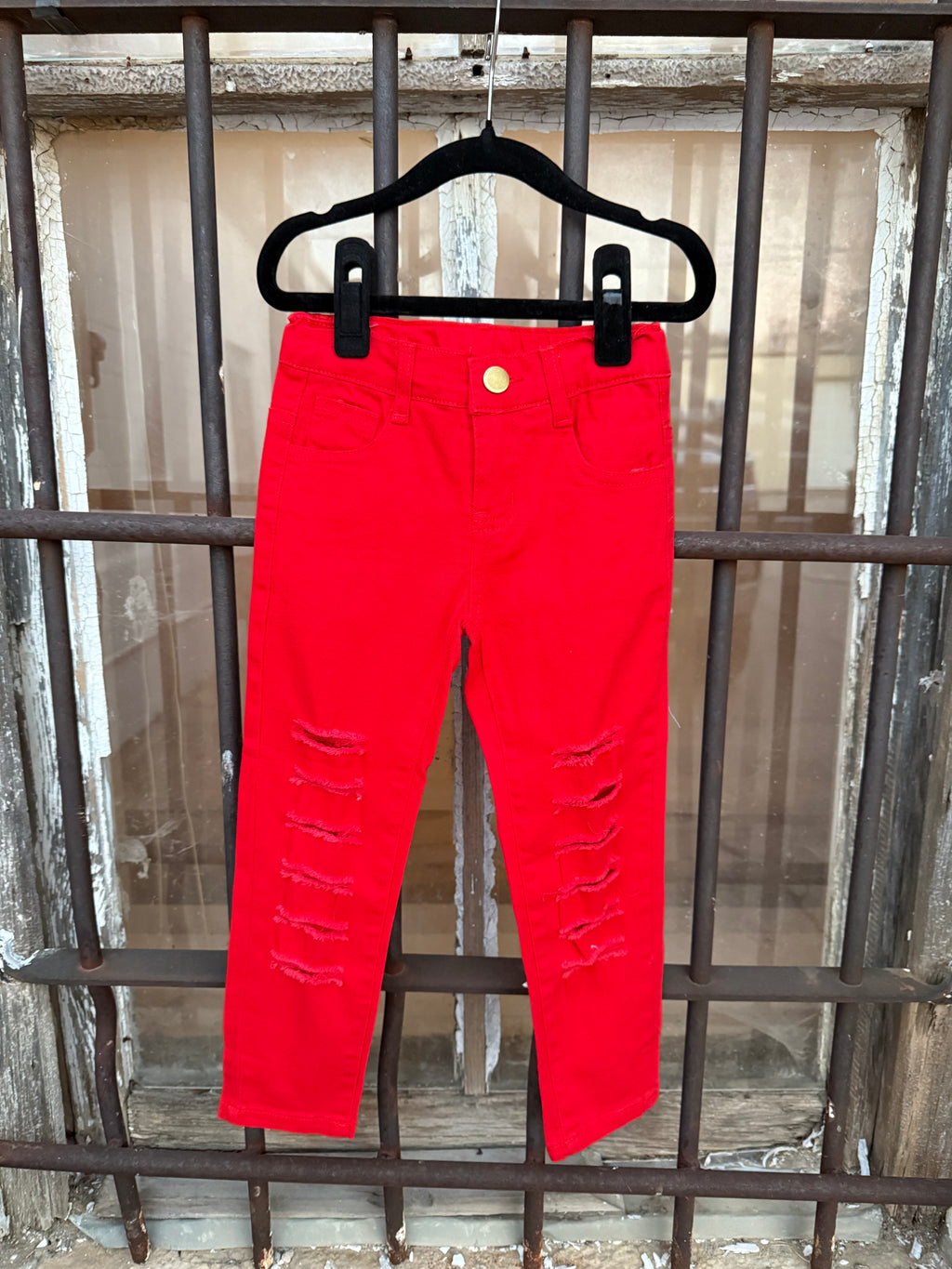 Red Ripped Skinny Jean