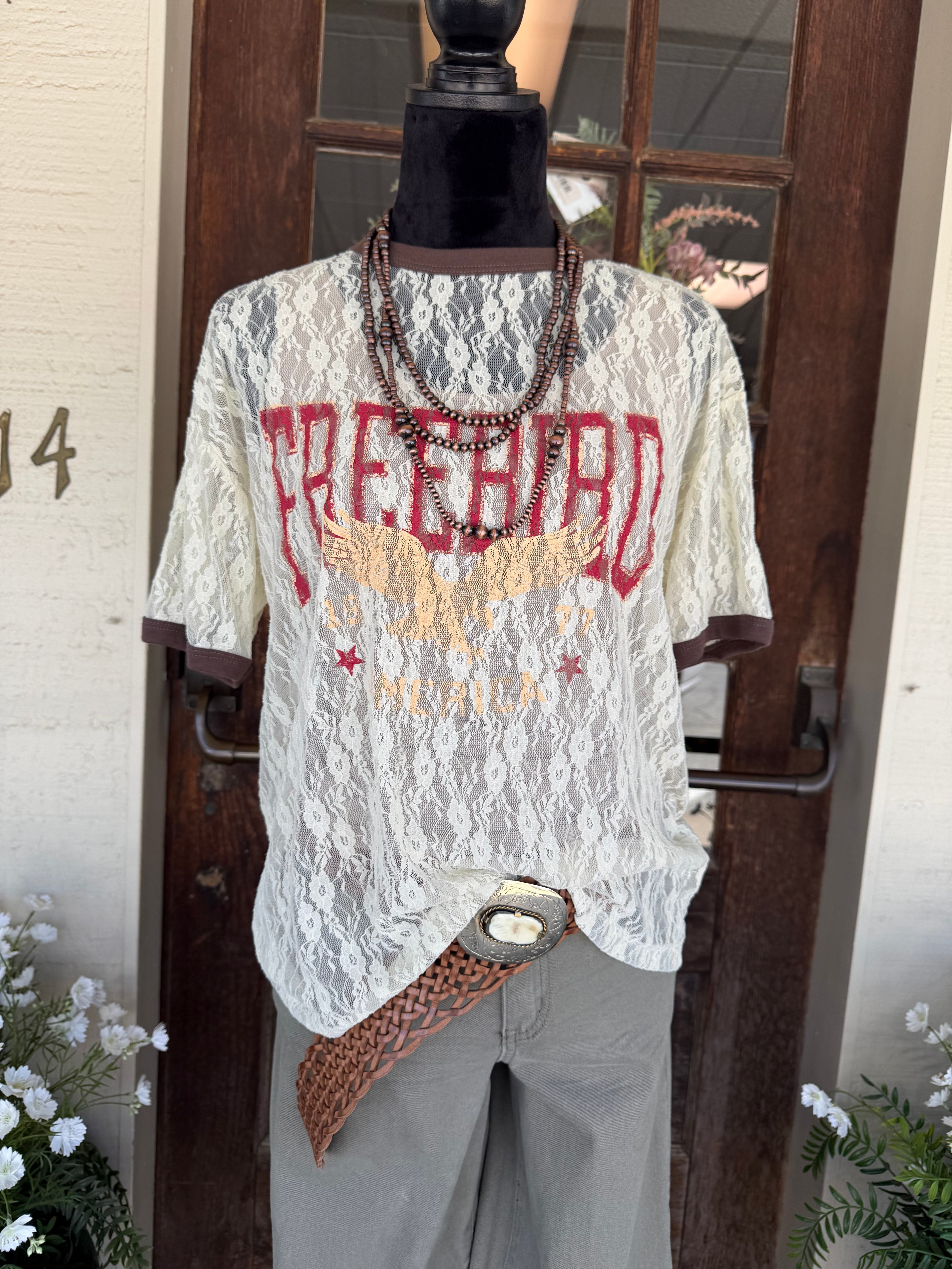 Freedom Lace Graphic Tee