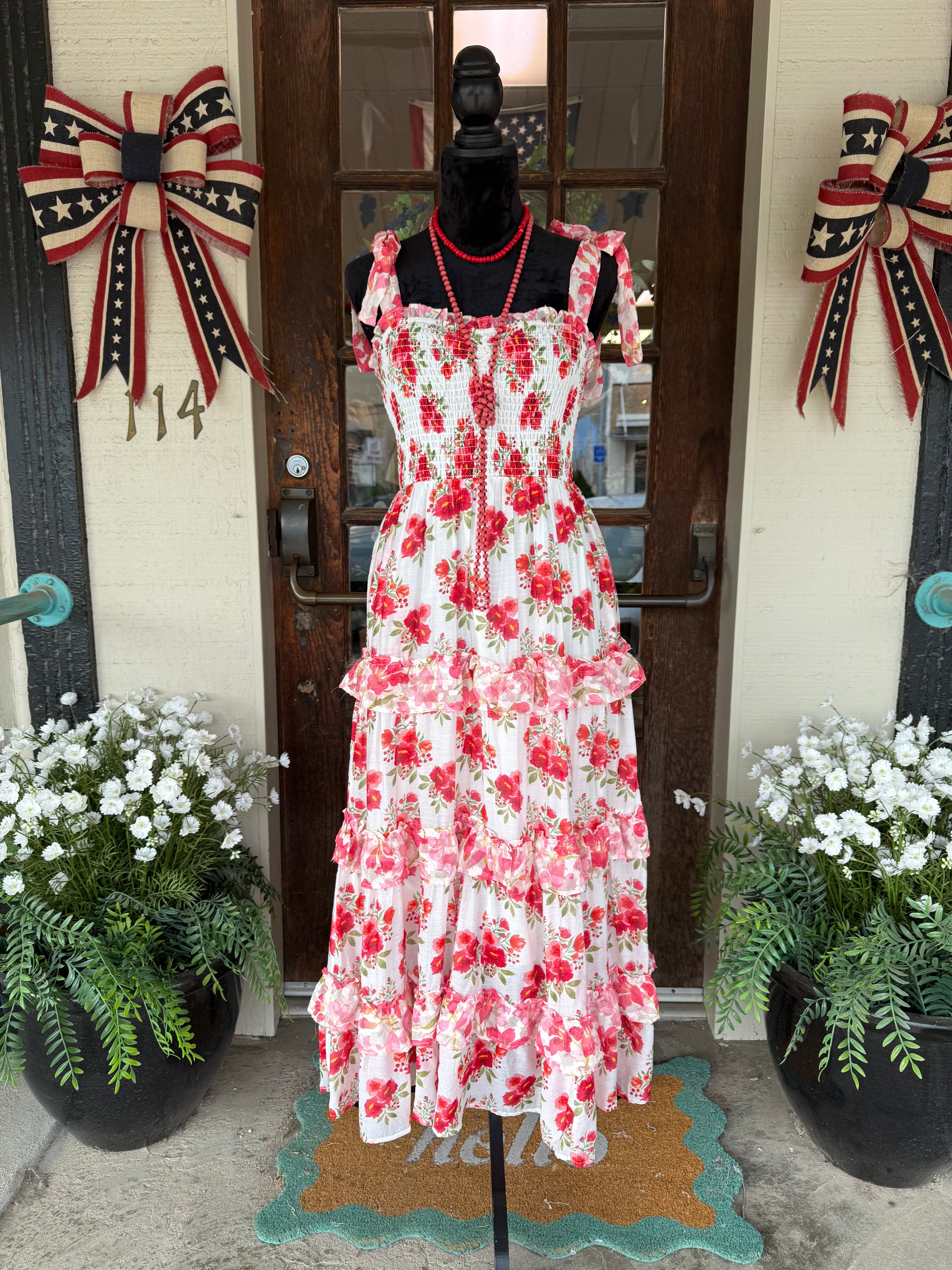 Rose Water Ruffle Dress