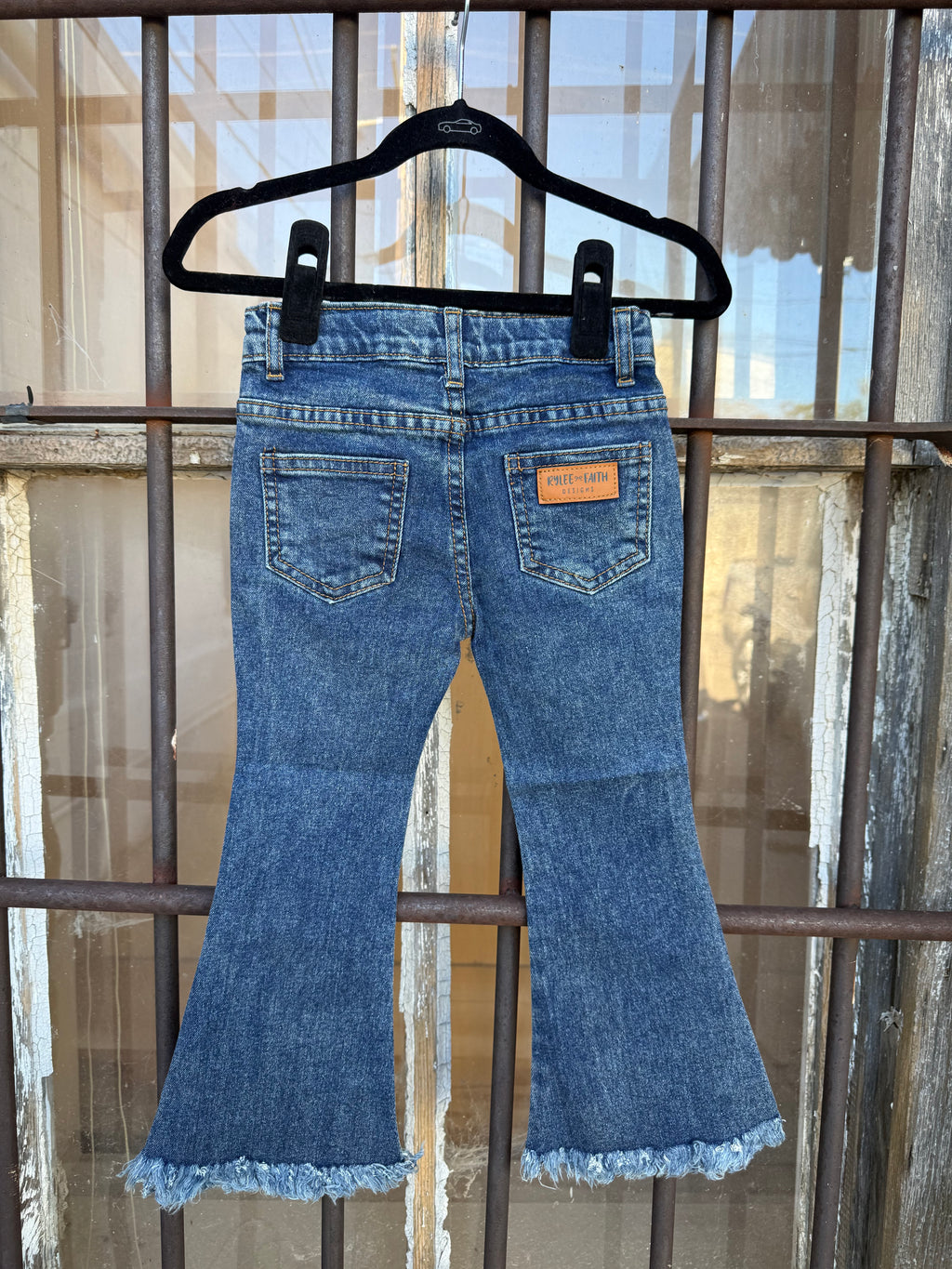 Girls Pumpkin Embroidered Flare Jeans