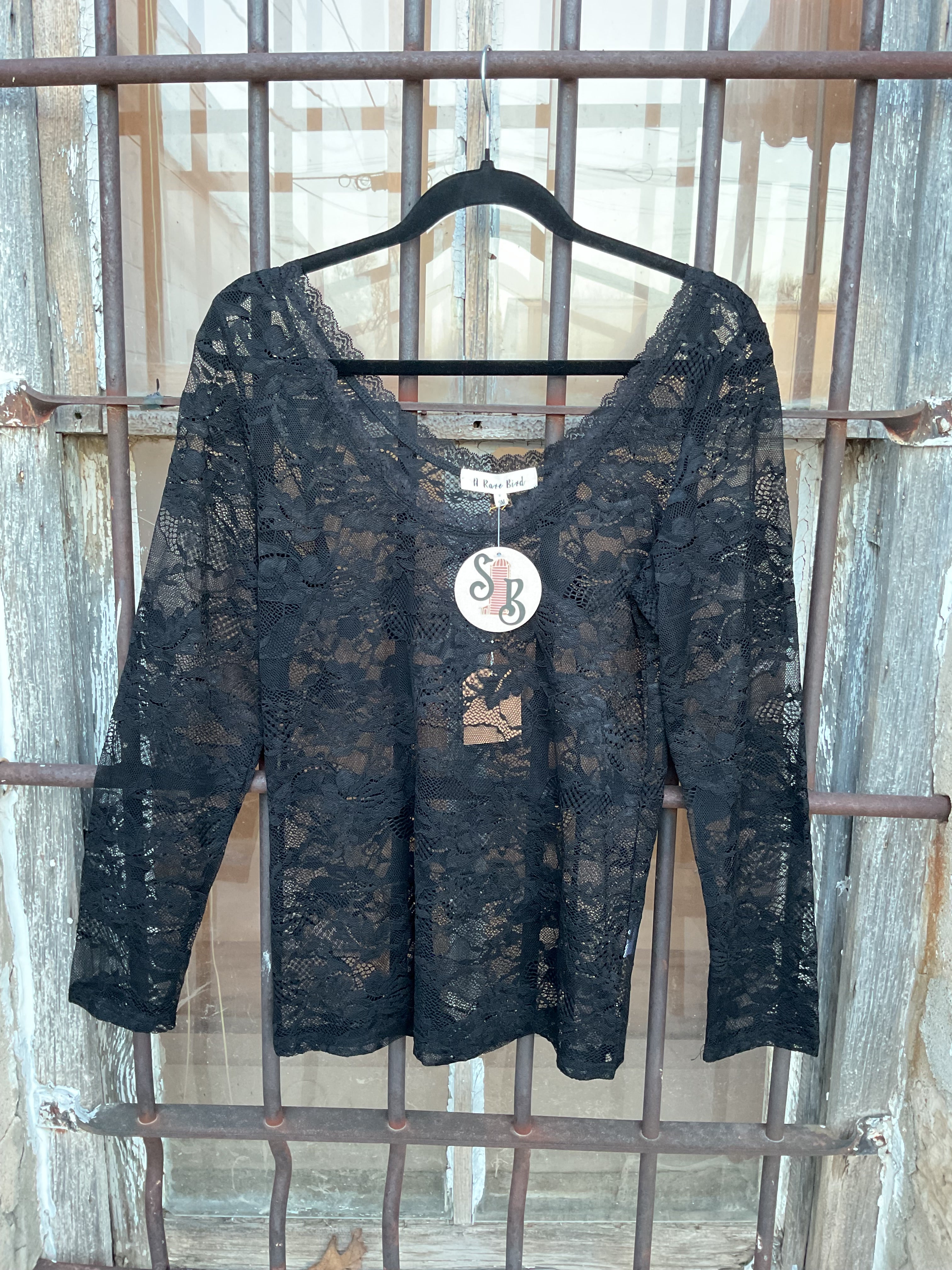 Scoop Neck Lace Top