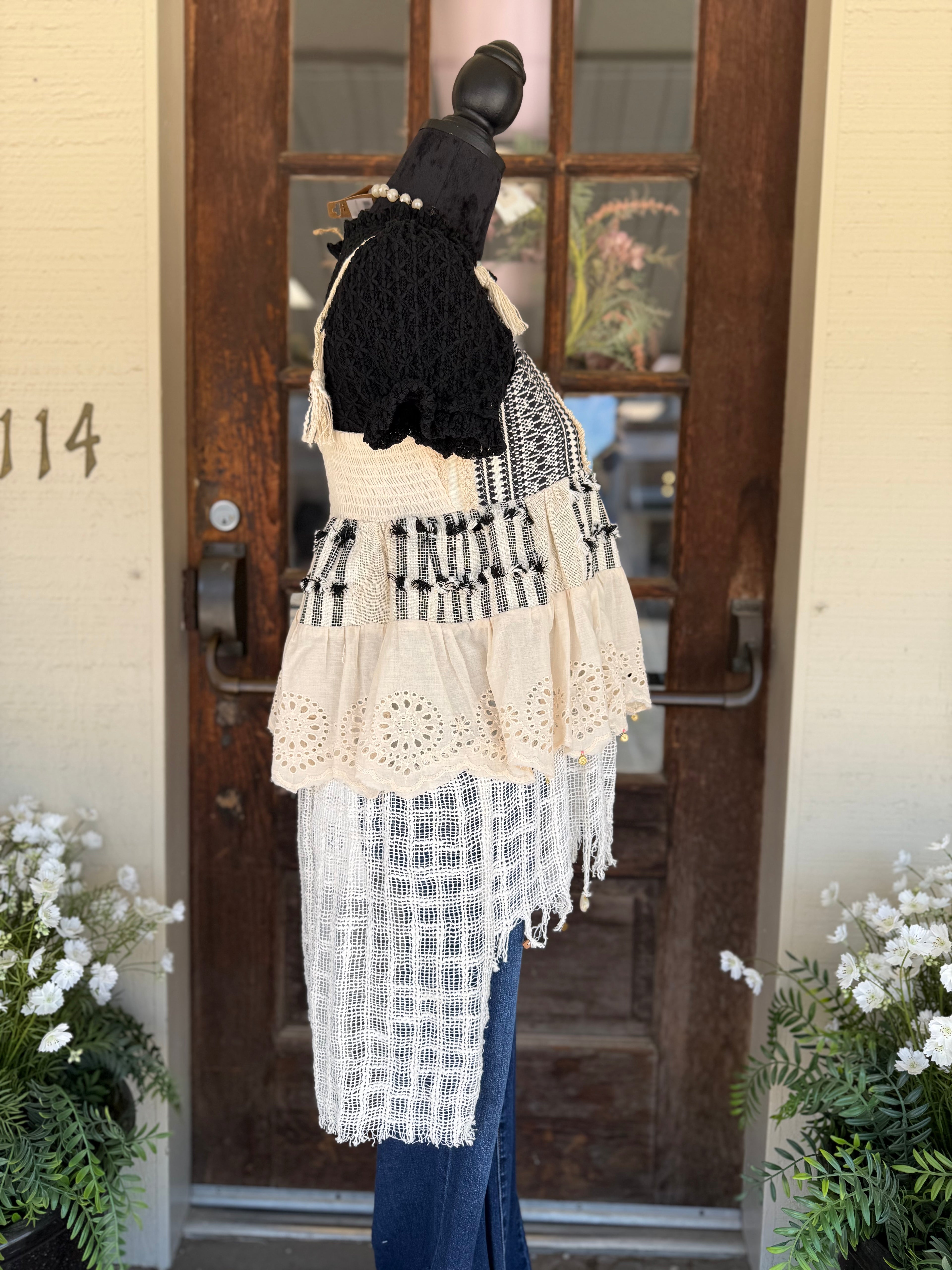 Boho Fringe Prairie Top