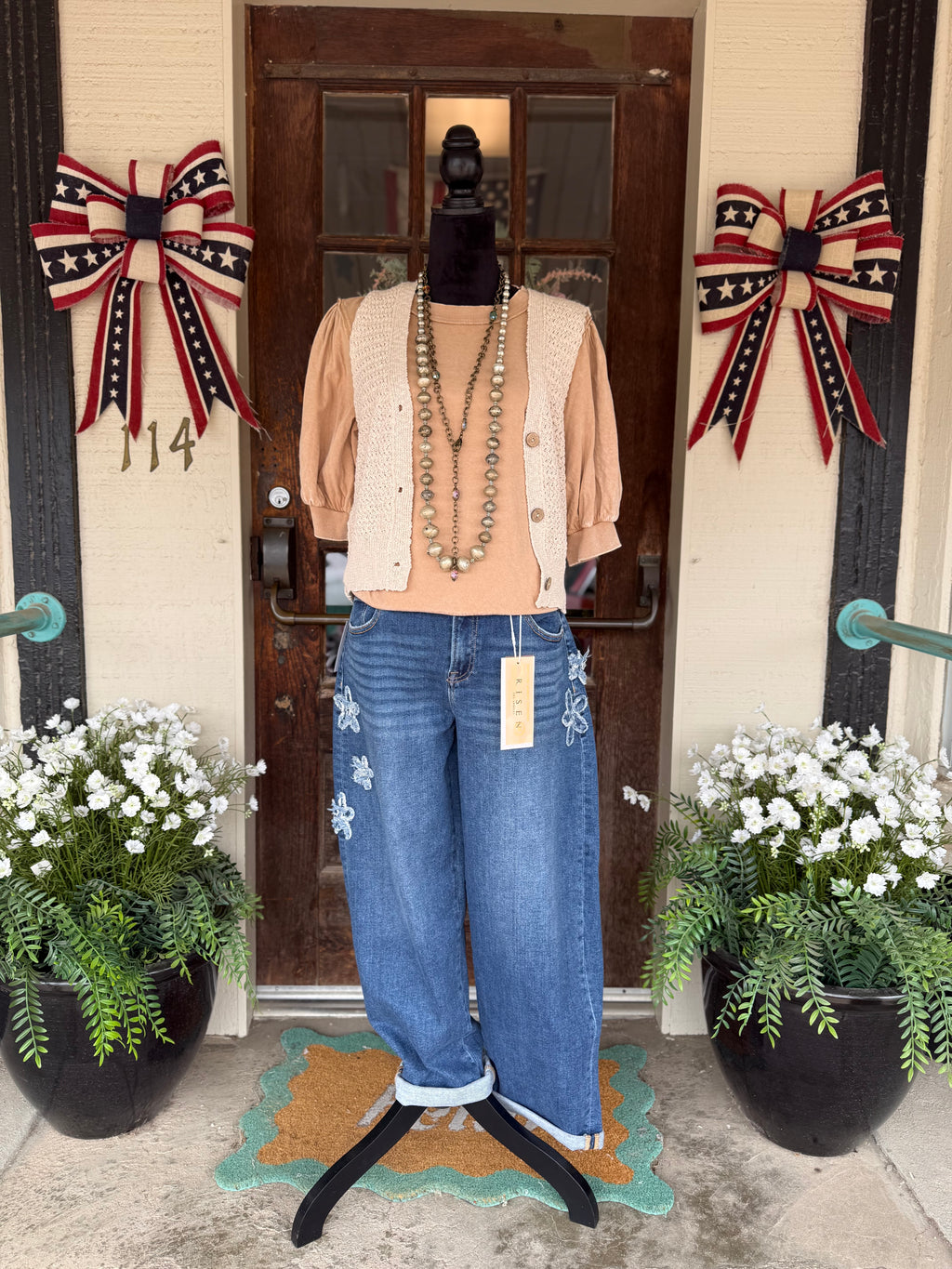 Almond Bubble Sleeve Top