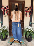 Almond Bubble Sleeve Top