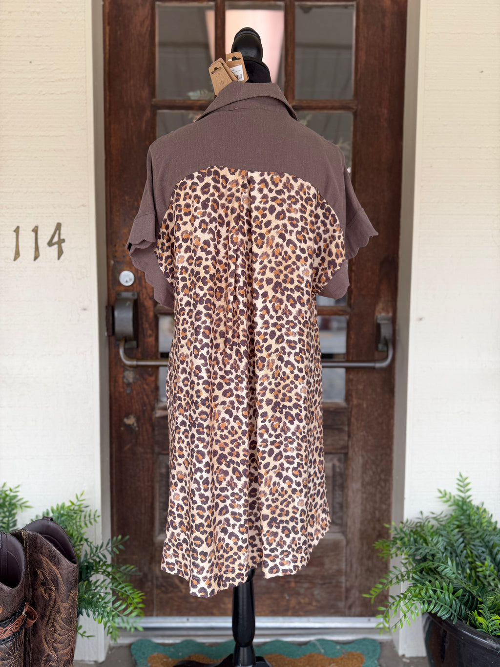 Mocha Mischief Leopard Dress