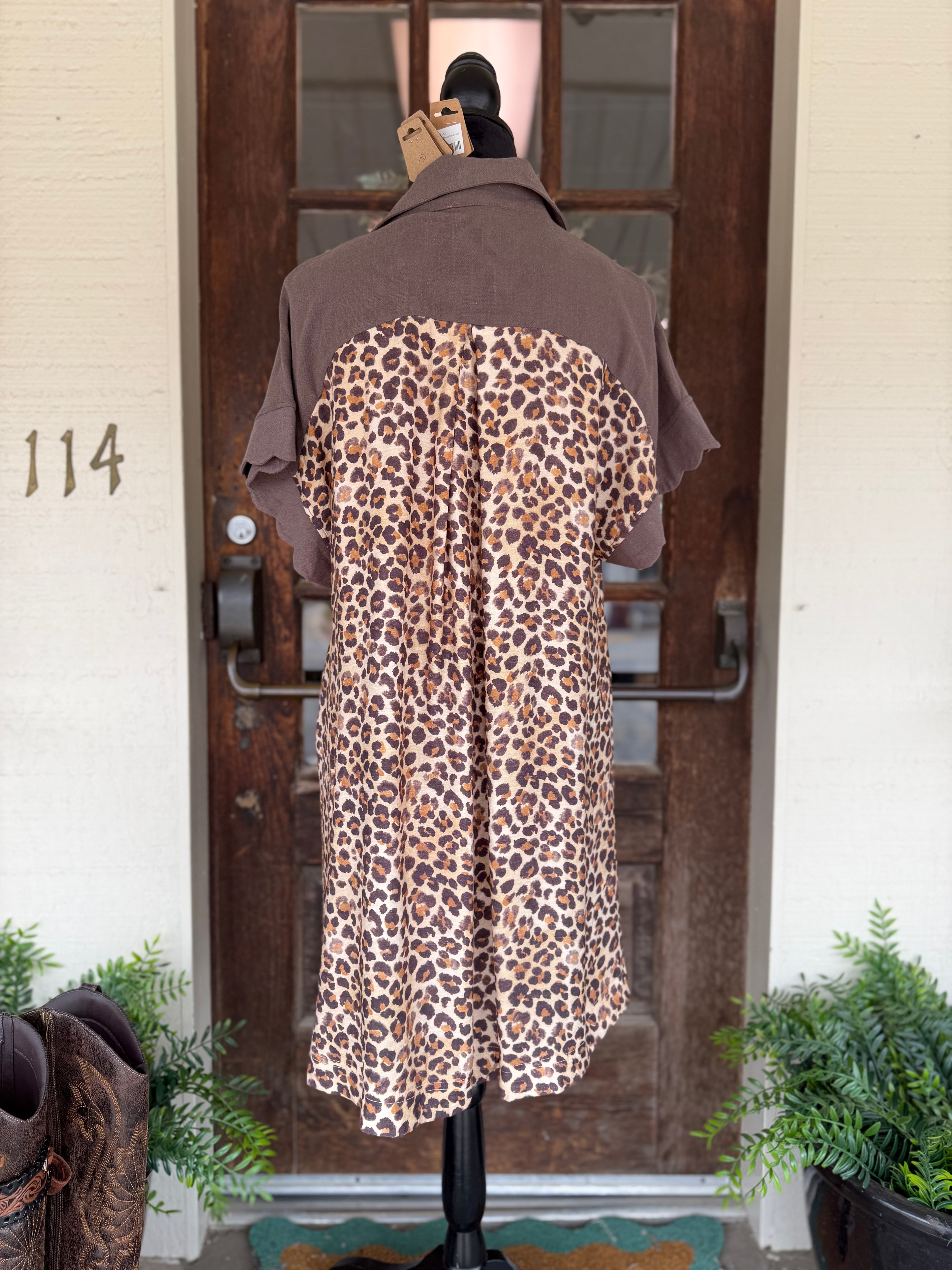Mocha Mischief Leopard Dress