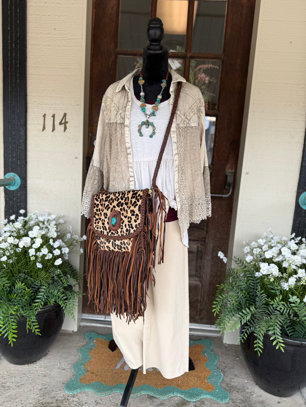 Cheetah fringe Crossbody ￼