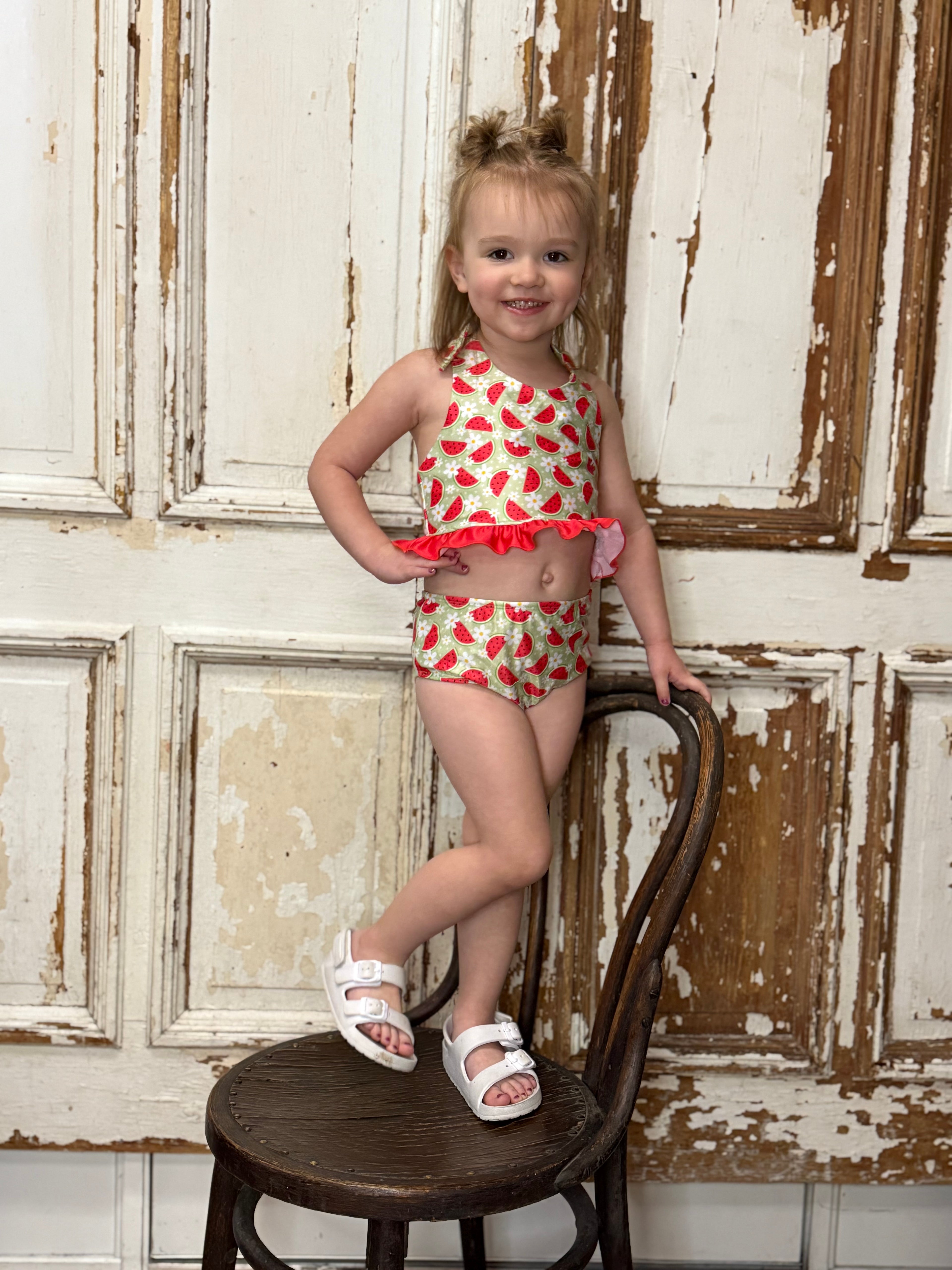 Melon Blossom Ruffle Swimsuit