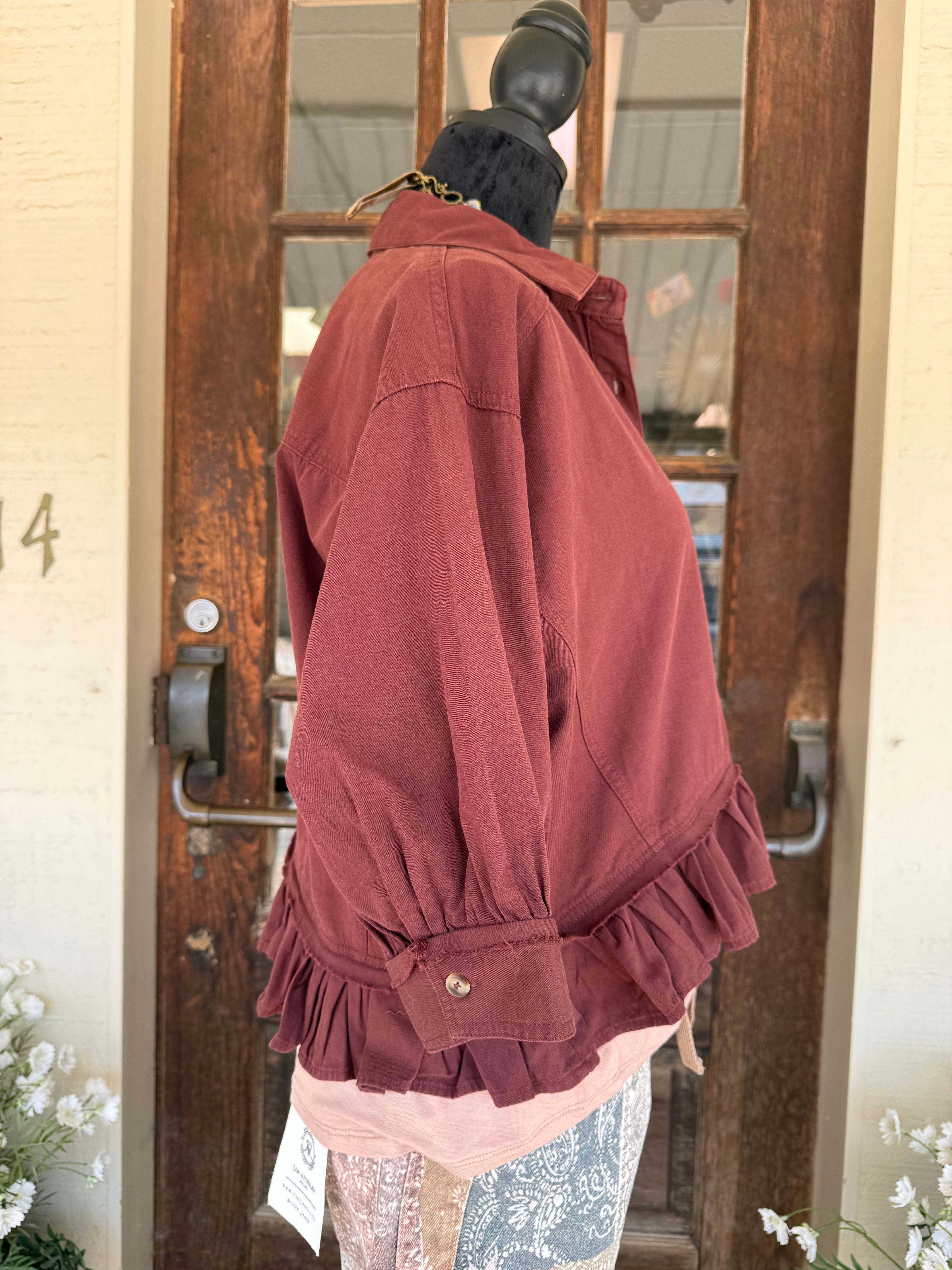 Wine Country Ruffle Top