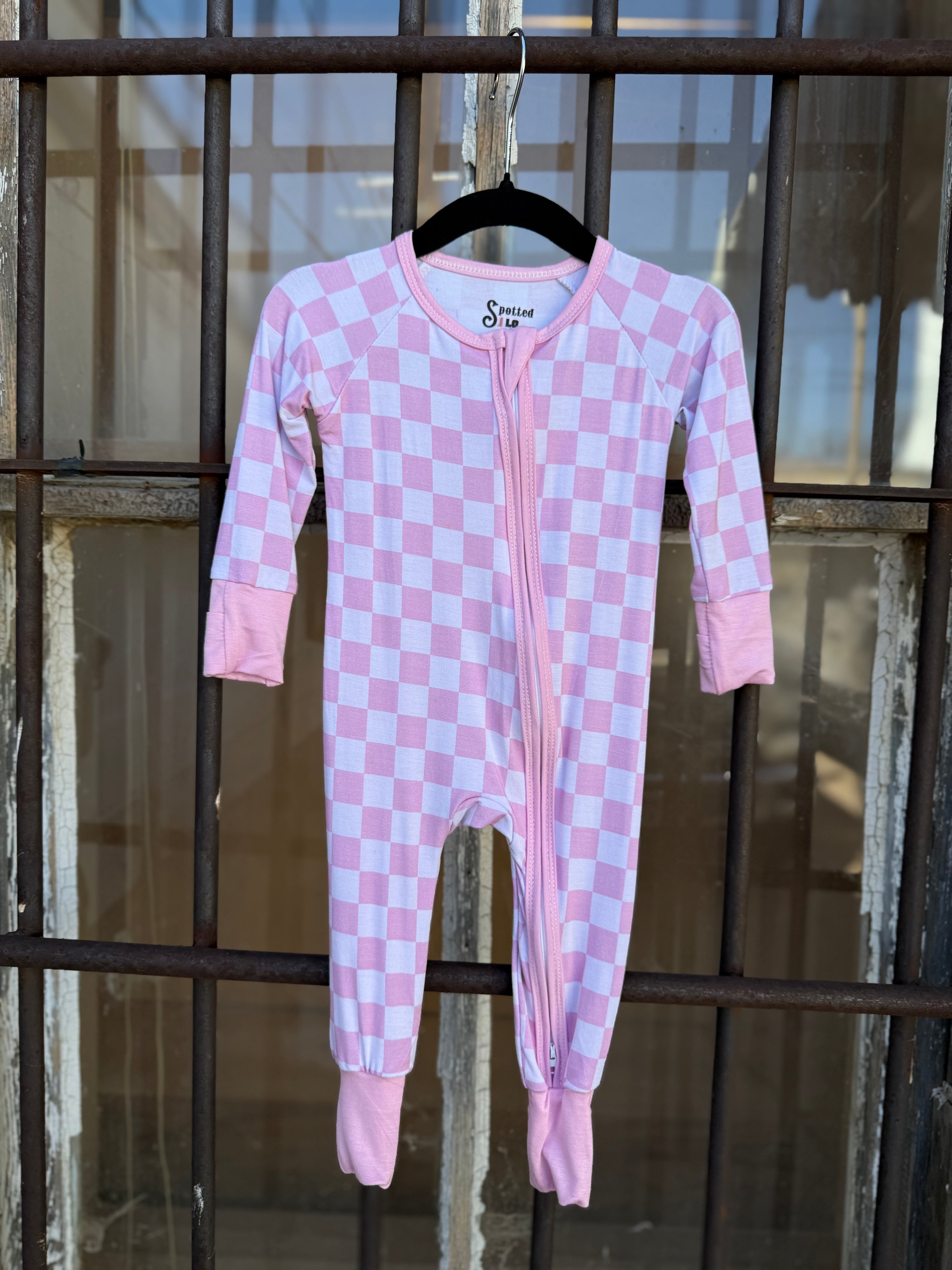 Bamboo Zippy Pink Checkerboard