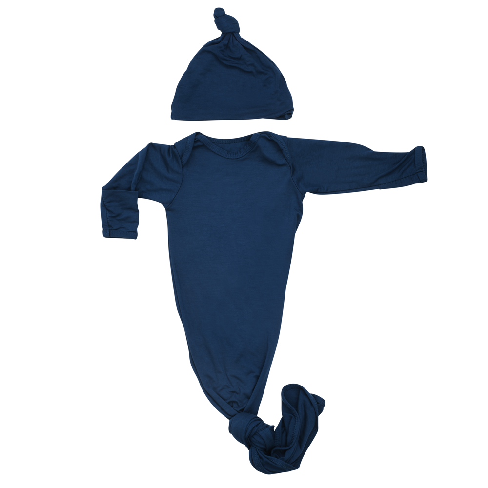 Navy Blue Knotted Gown & Hat