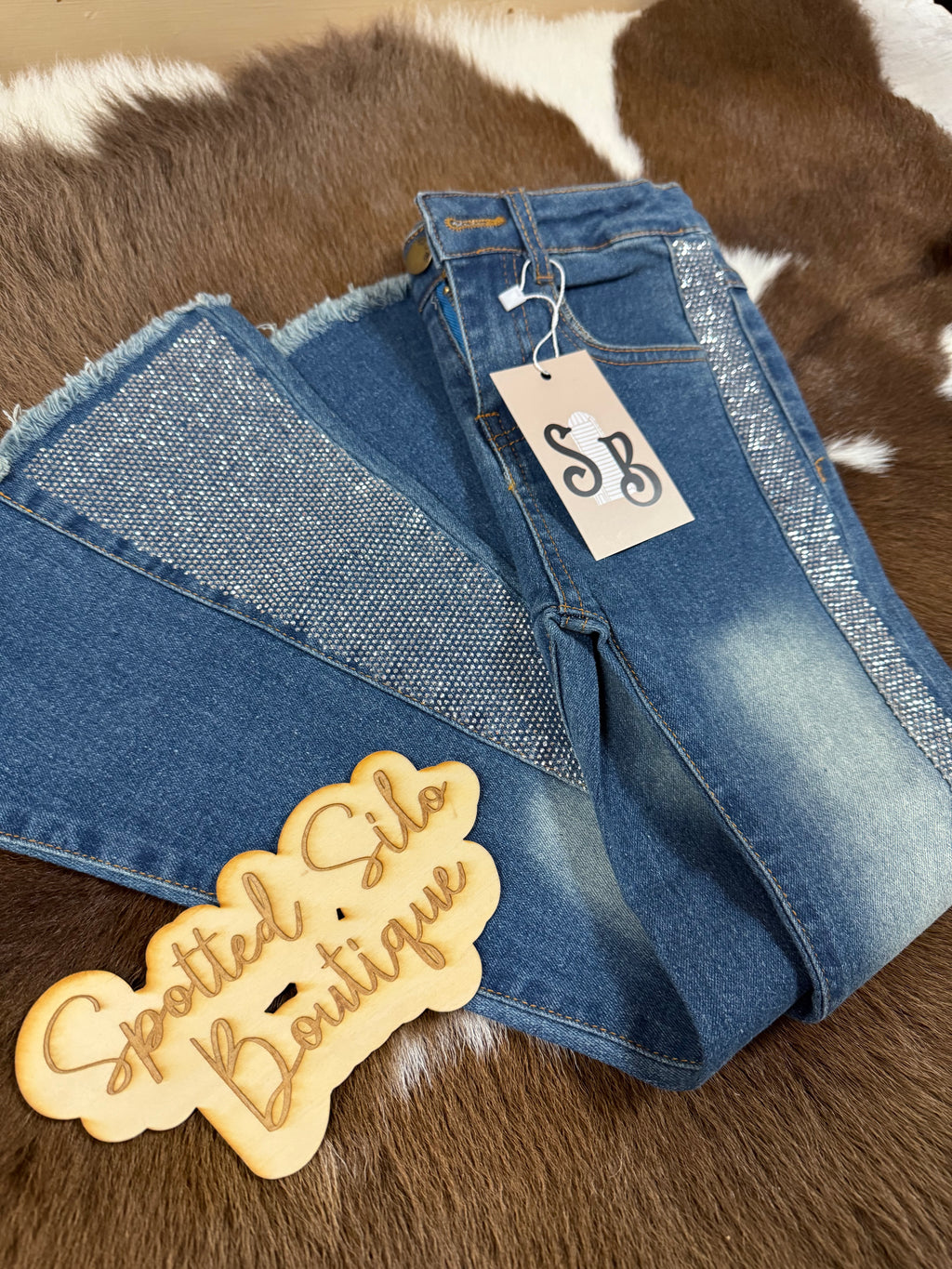 Sequin Flare Jeans