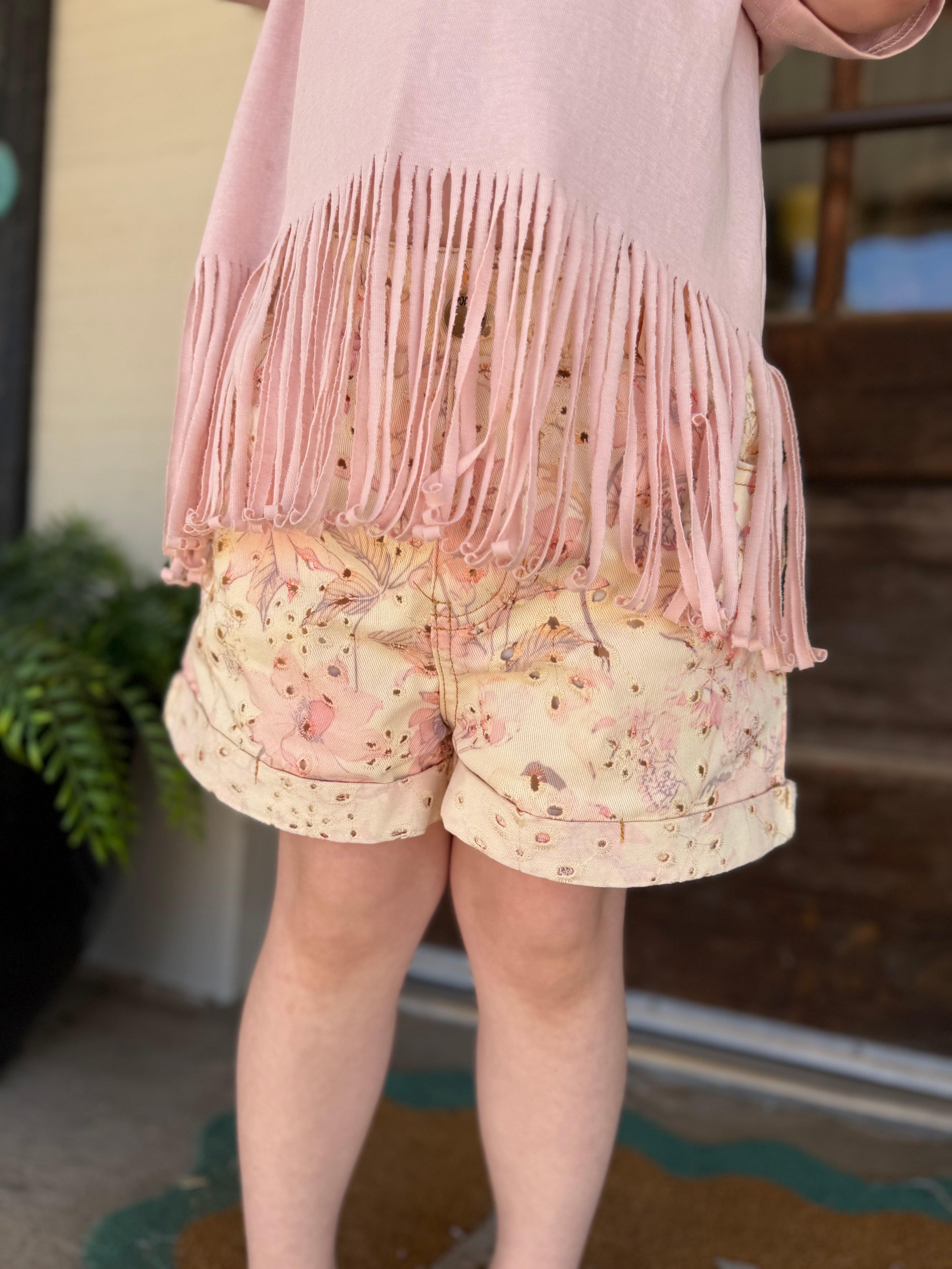 Little Bloom Eyelet Denim Shorts