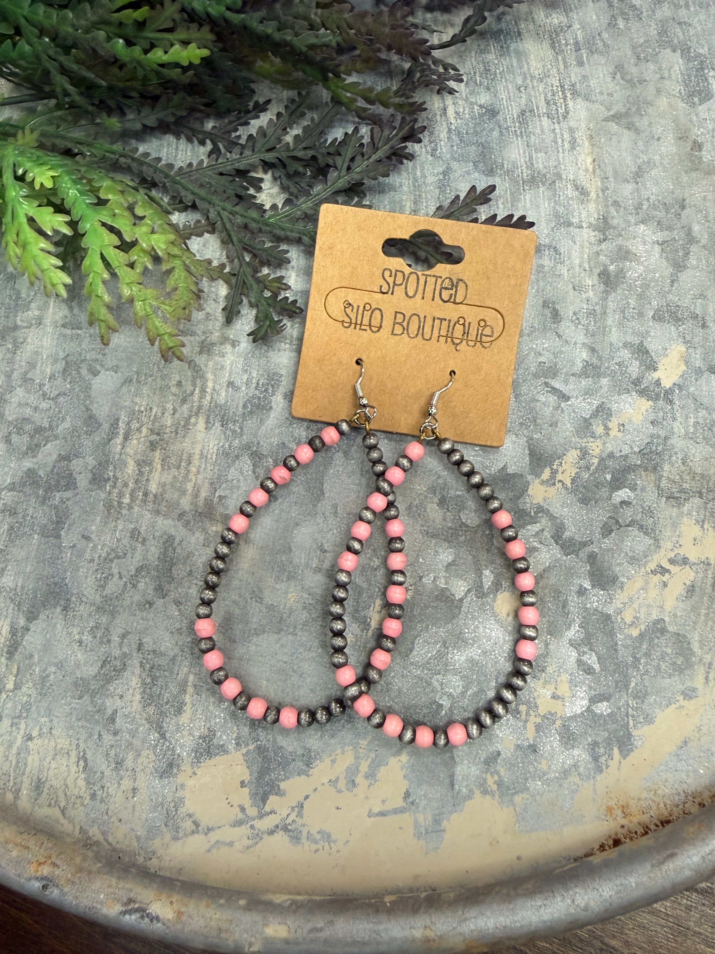 Pink Navajo Trail Teardrop Earrings